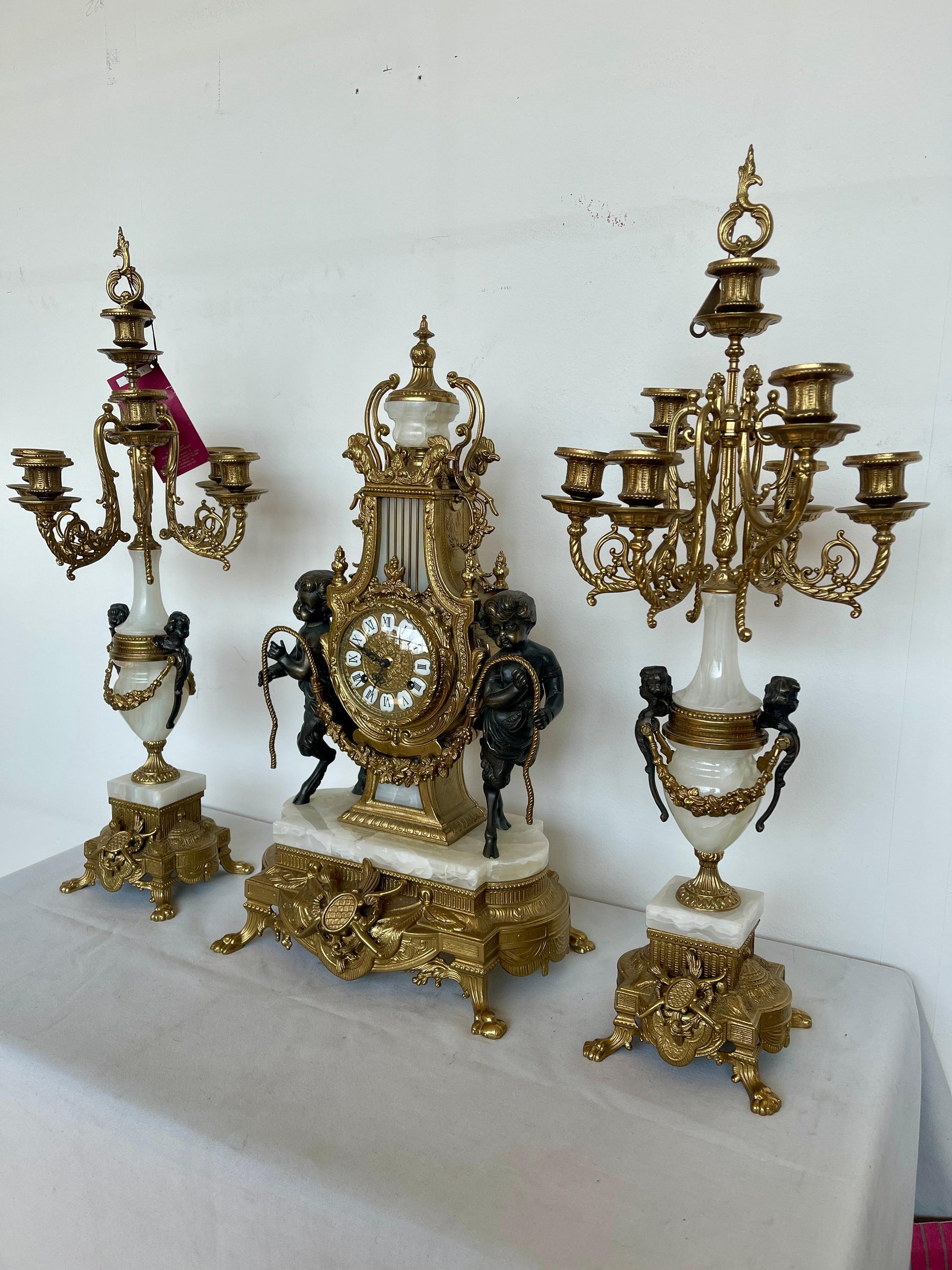 Trittico orologio italiano imperial Luigi XVI anni '70