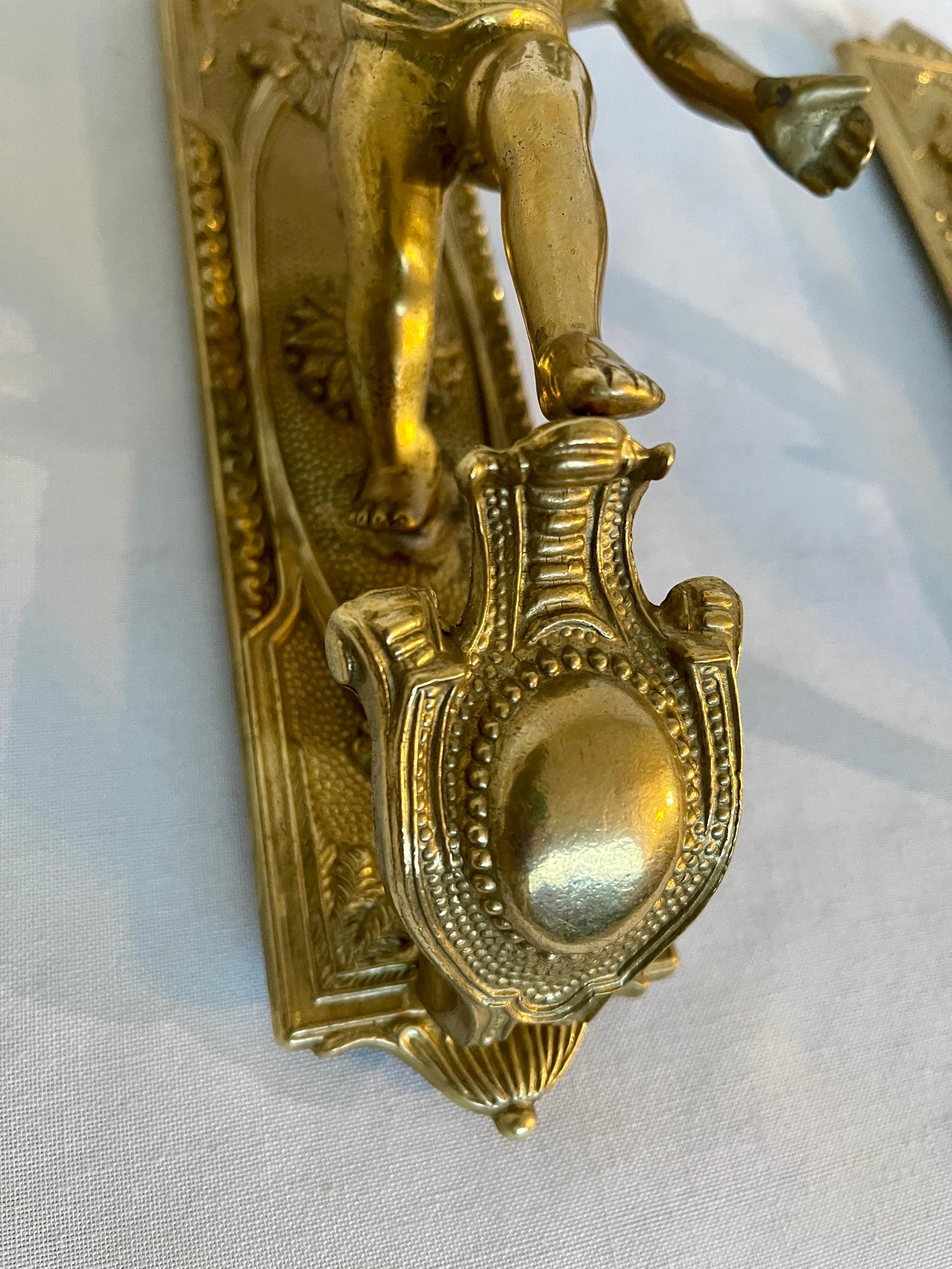 Coppia di applique da parete in bronzo vintage italia anni '80