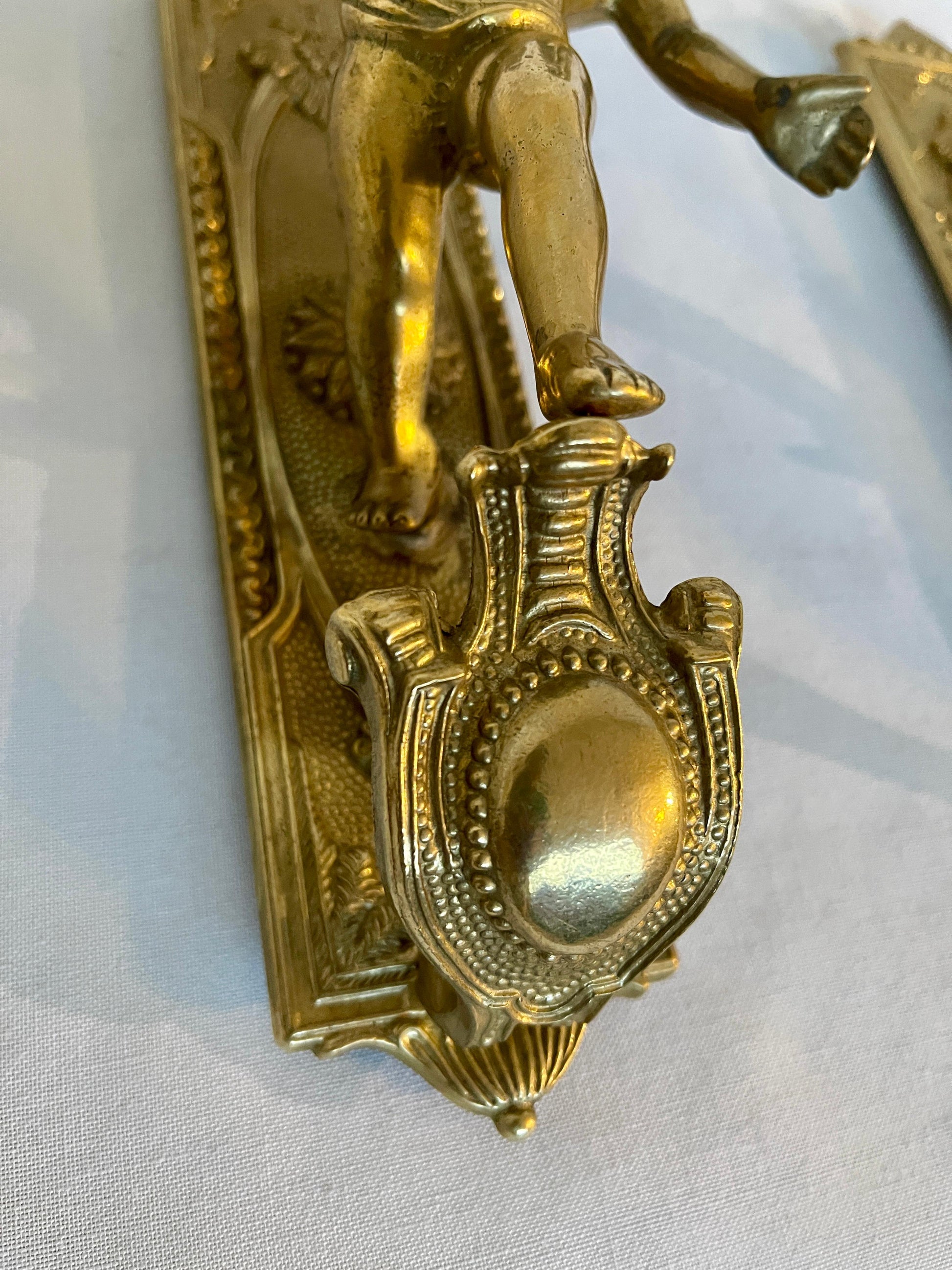 Coppia di applique da parete in bronzo vintage italia anni '80