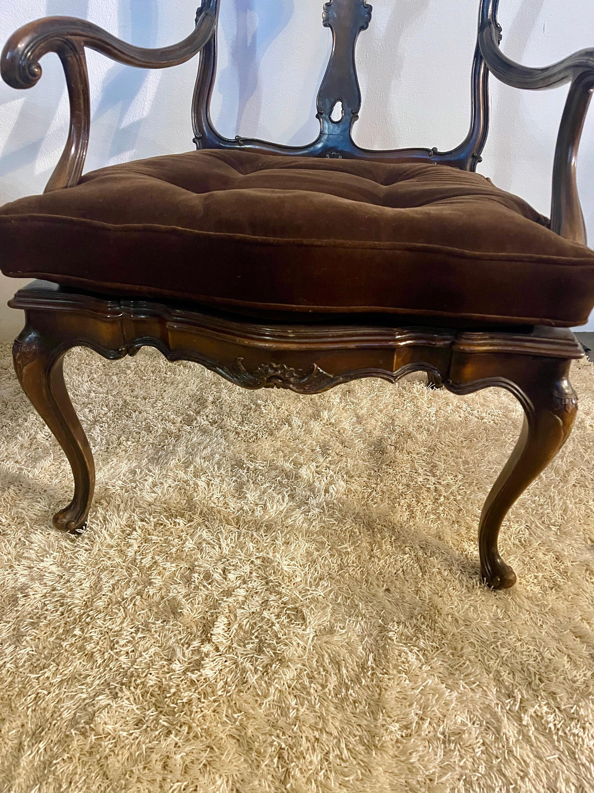 Coppia di poltrone in noce veneto XIX secolo