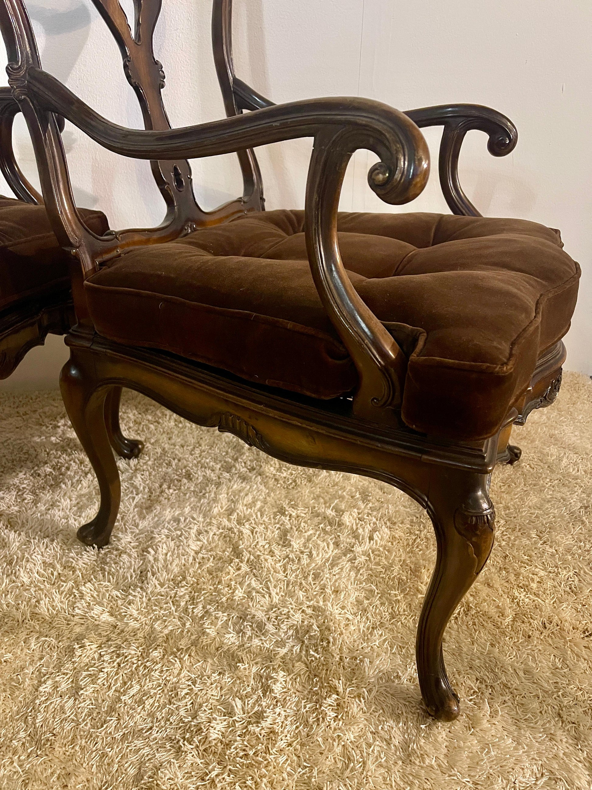 Coppia di poltrone in noce veneto XIX secolo