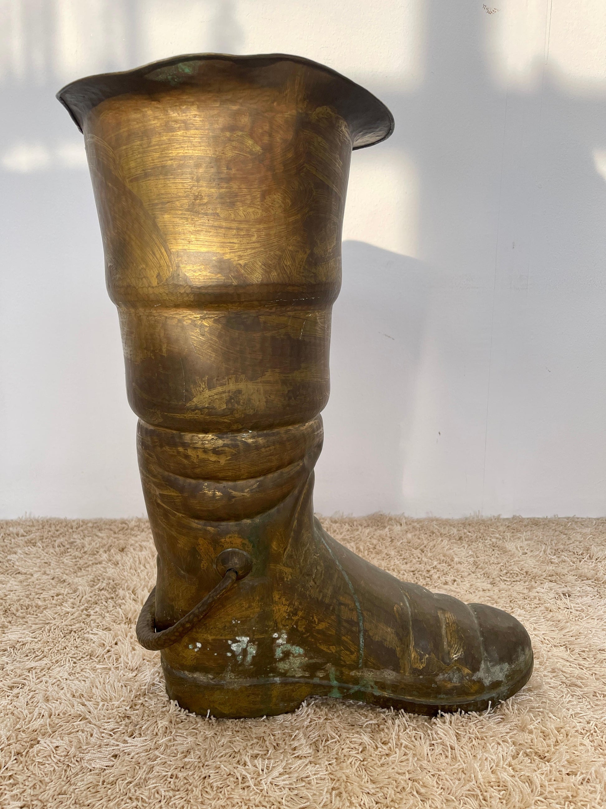 Antico Portaombrelli in ottone stile bota vintage XIX secolo