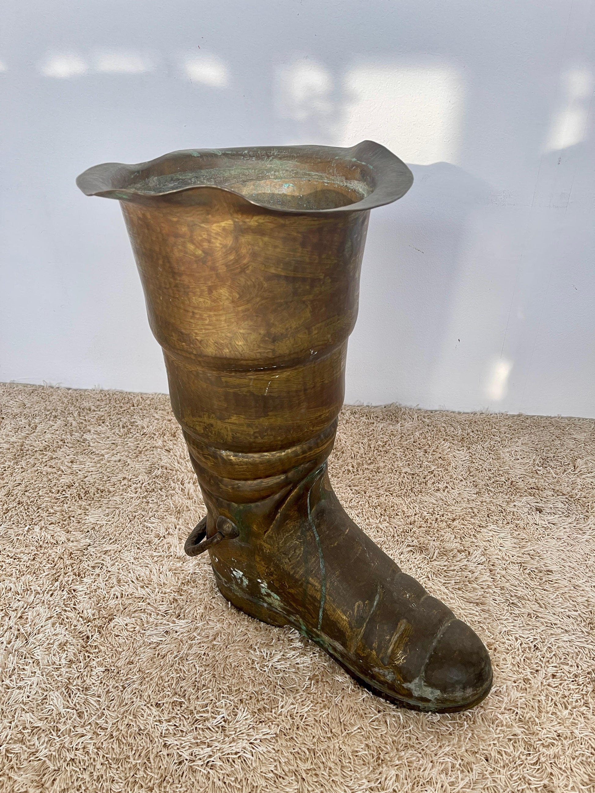 Antico Portaombrelli in ottone stile bota vintage XIX secolo