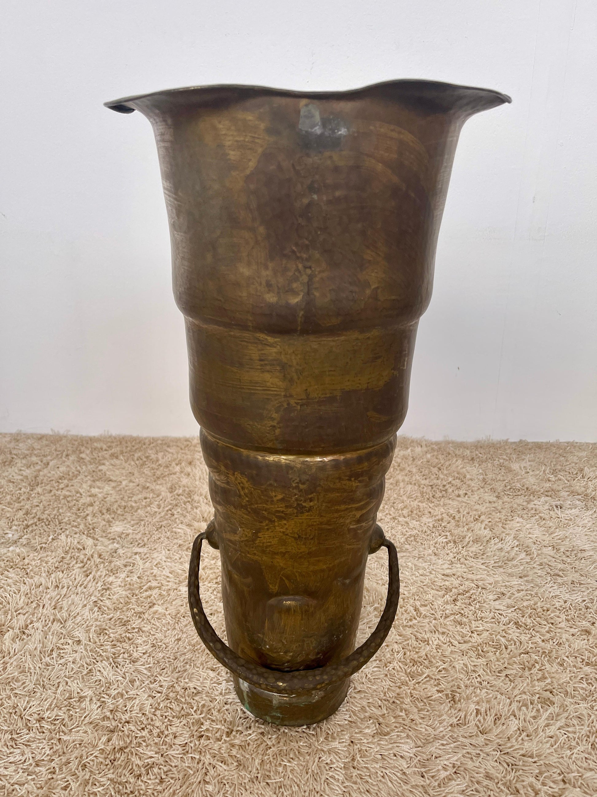 Antico Portaombrelli in ottone stile bota vintage XIX secolo