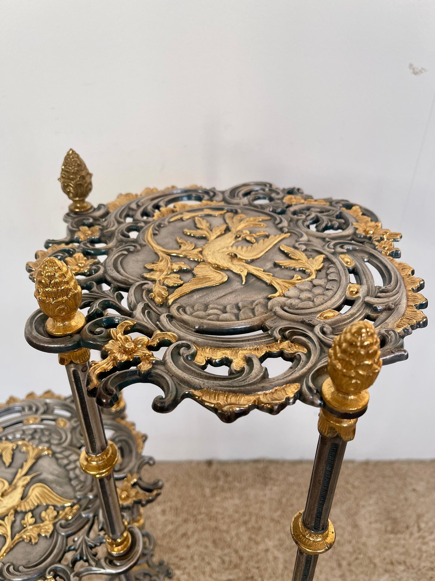 Lussuoso portaoggetti in argento e oro zecchino anni '90