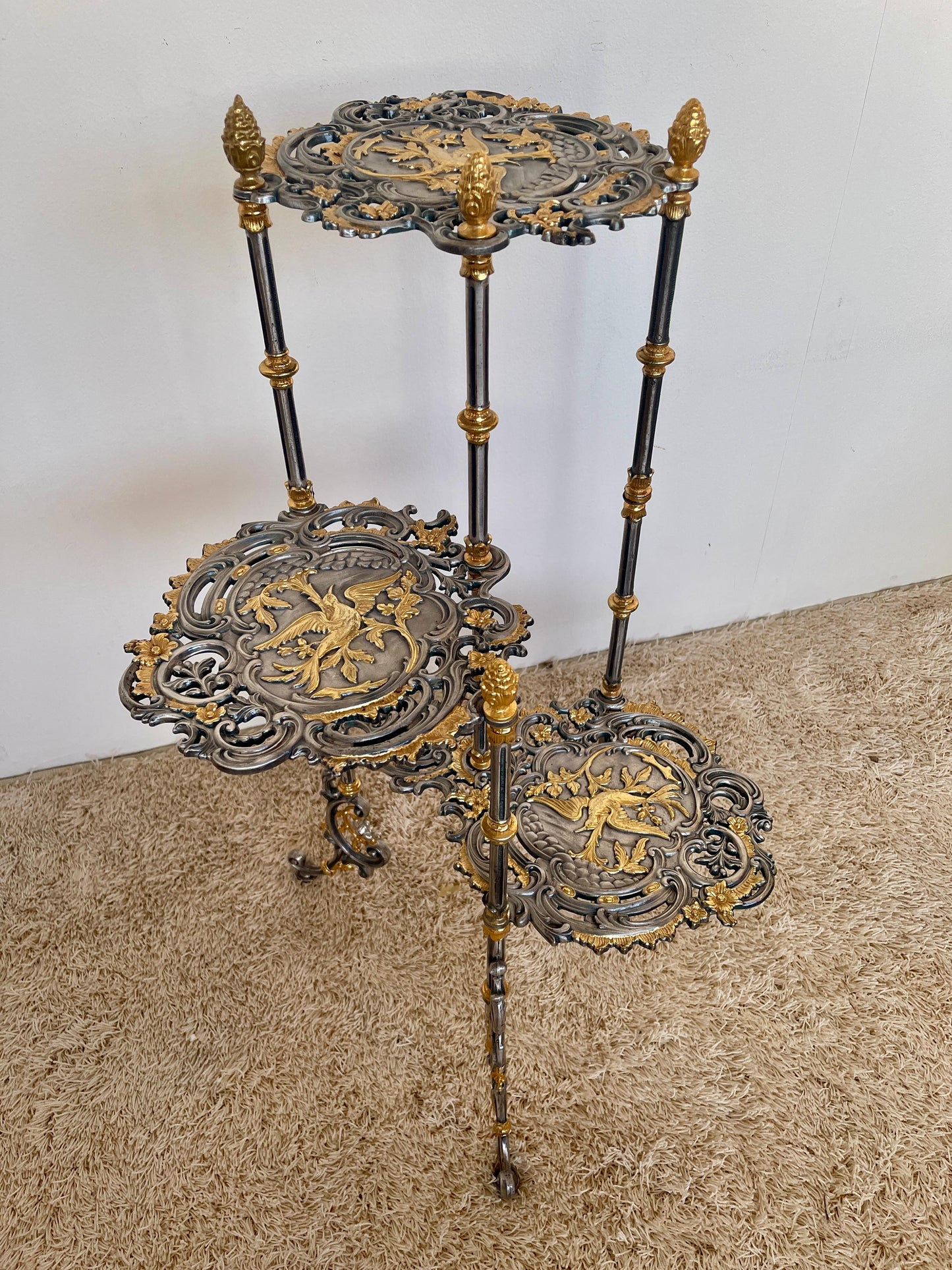 Lussuoso portaoggetti in argento e oro zecchino anni '90