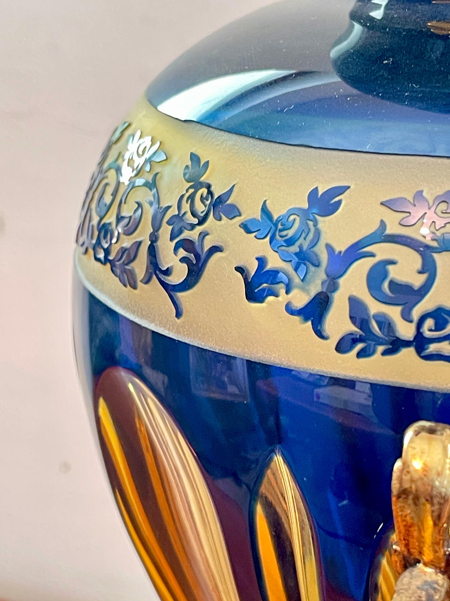 Vasi anfora in cristallo e bronzo dorato firenze italia anni '90