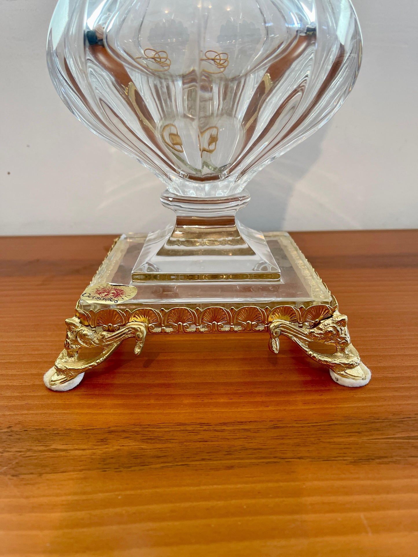 Vaso in cristallo trasparente stile Art vannes 1950