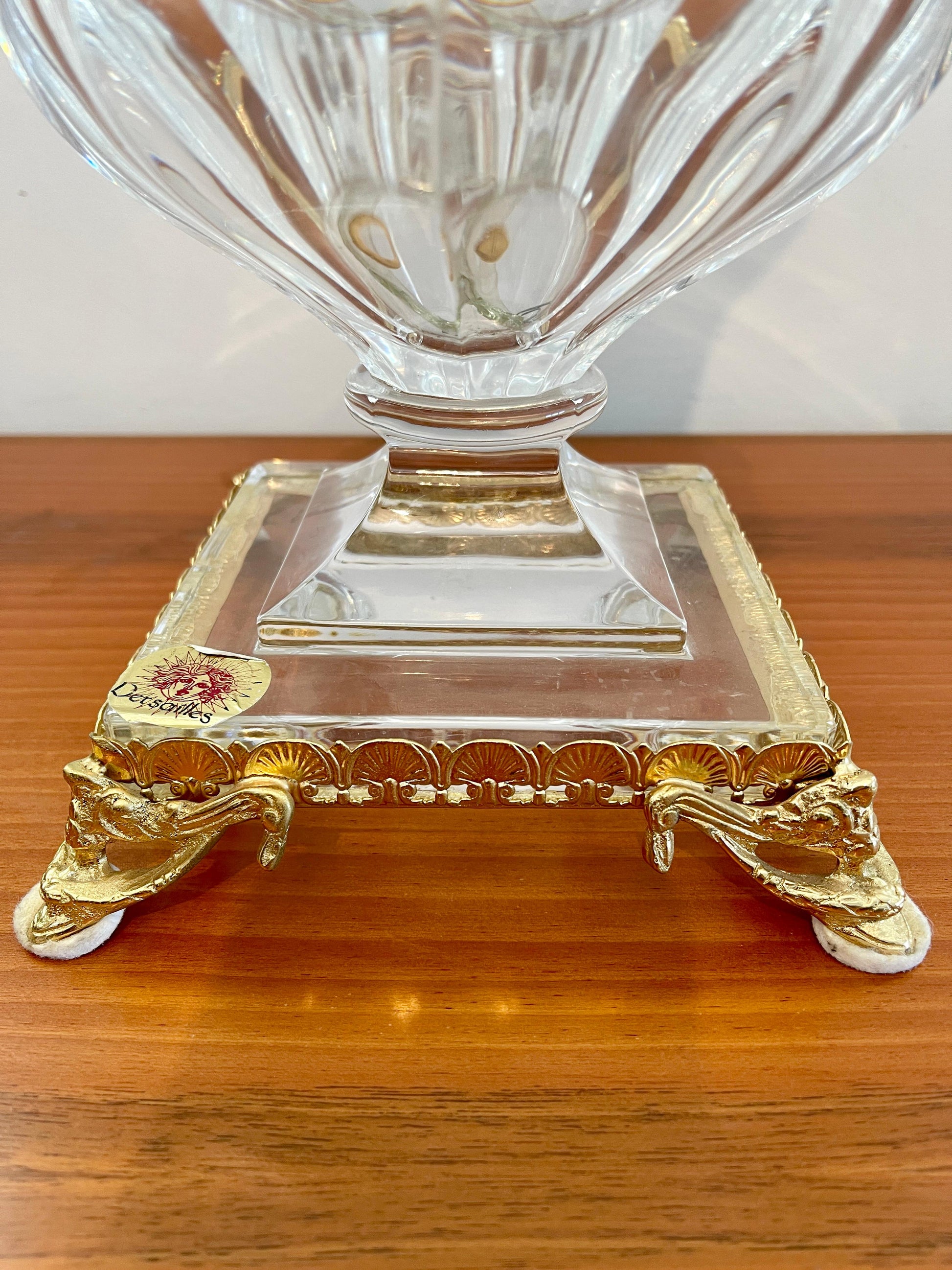 Vaso in cristallo trasparente stile Art vannes 1950