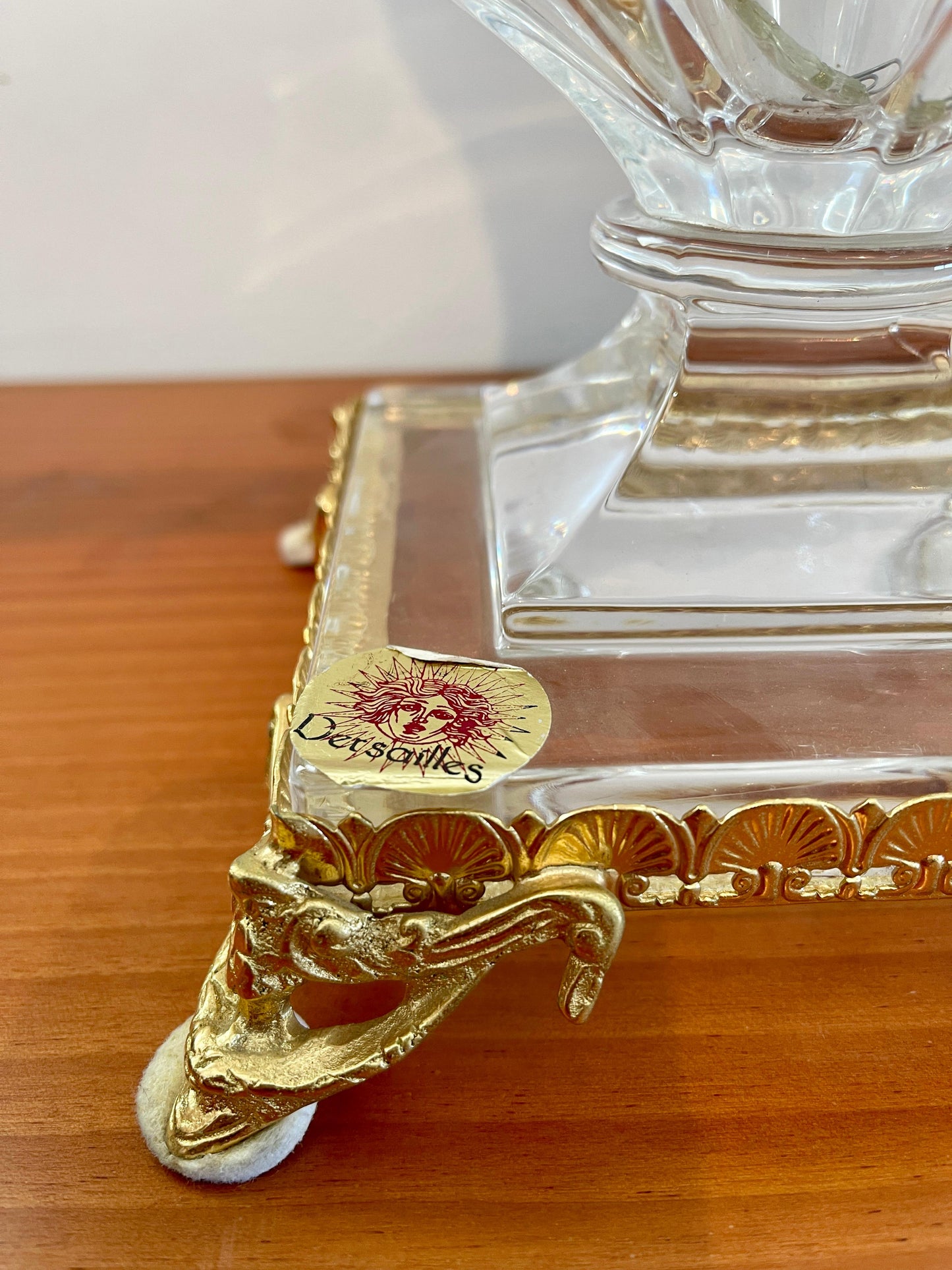 Vaso in cristallo trasparente stile Art vannes 1950