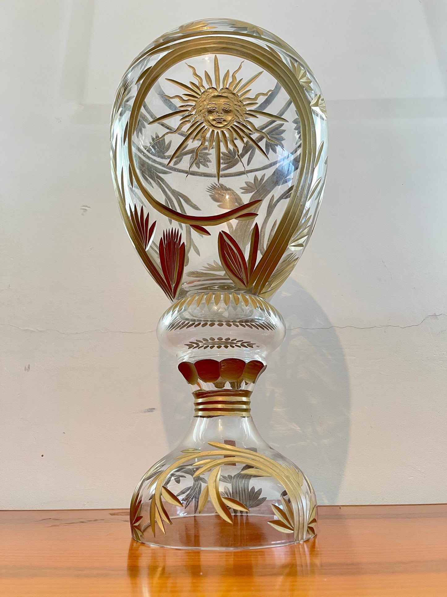 Coppa vaso in cristallo stile francese anni '90