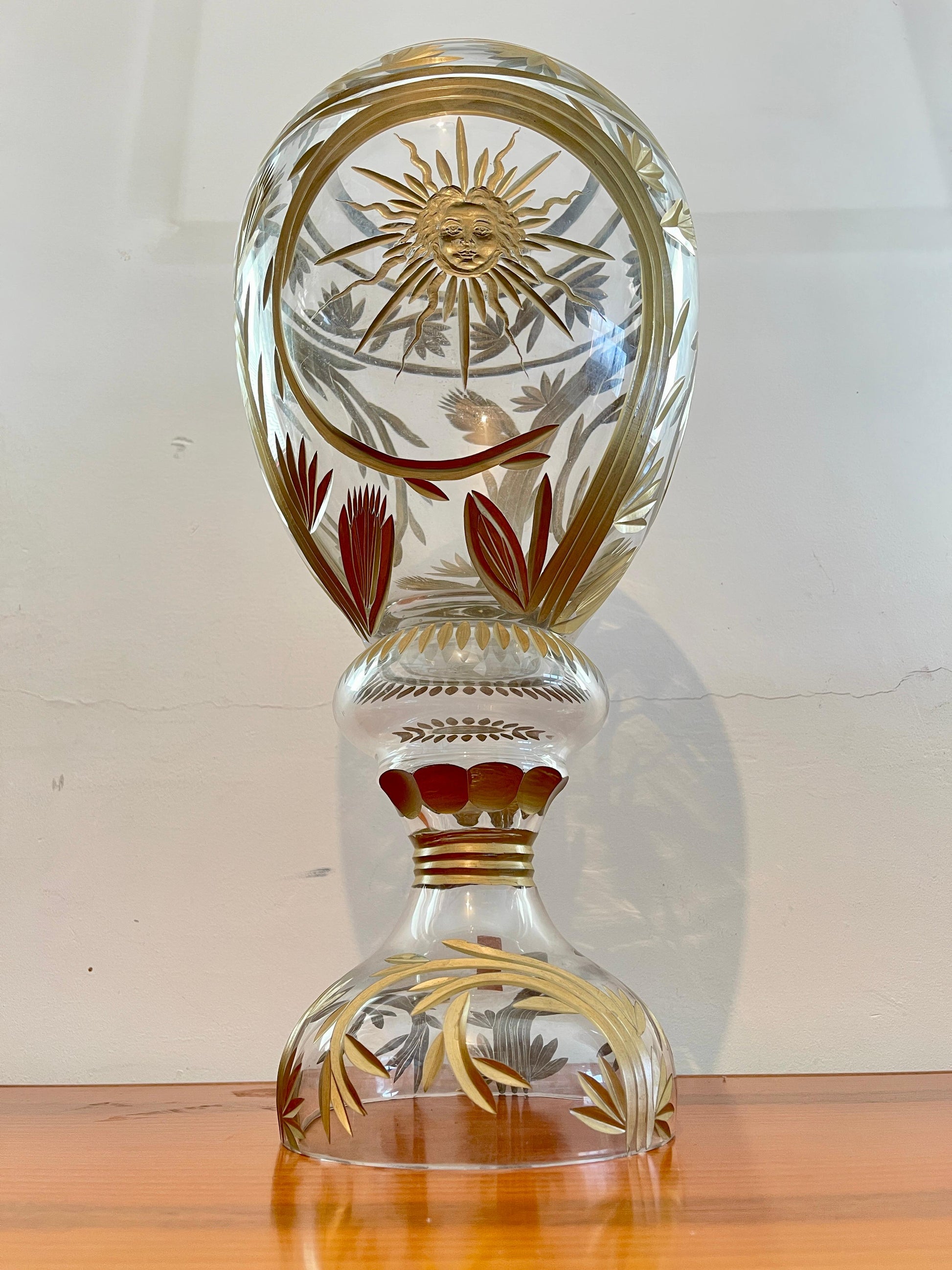 Coppa vaso in cristallo stile francese anni '90