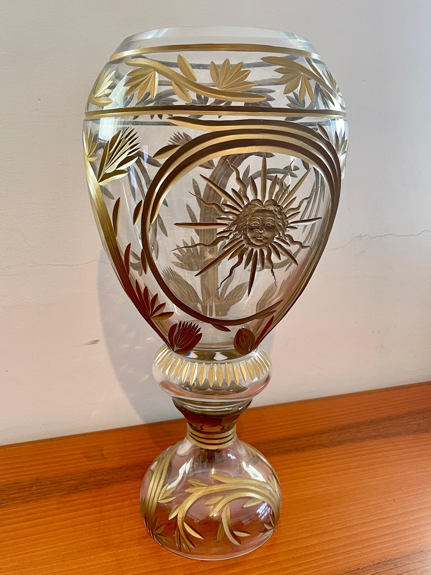 Coppa vaso in cristallo stile francese anni '90