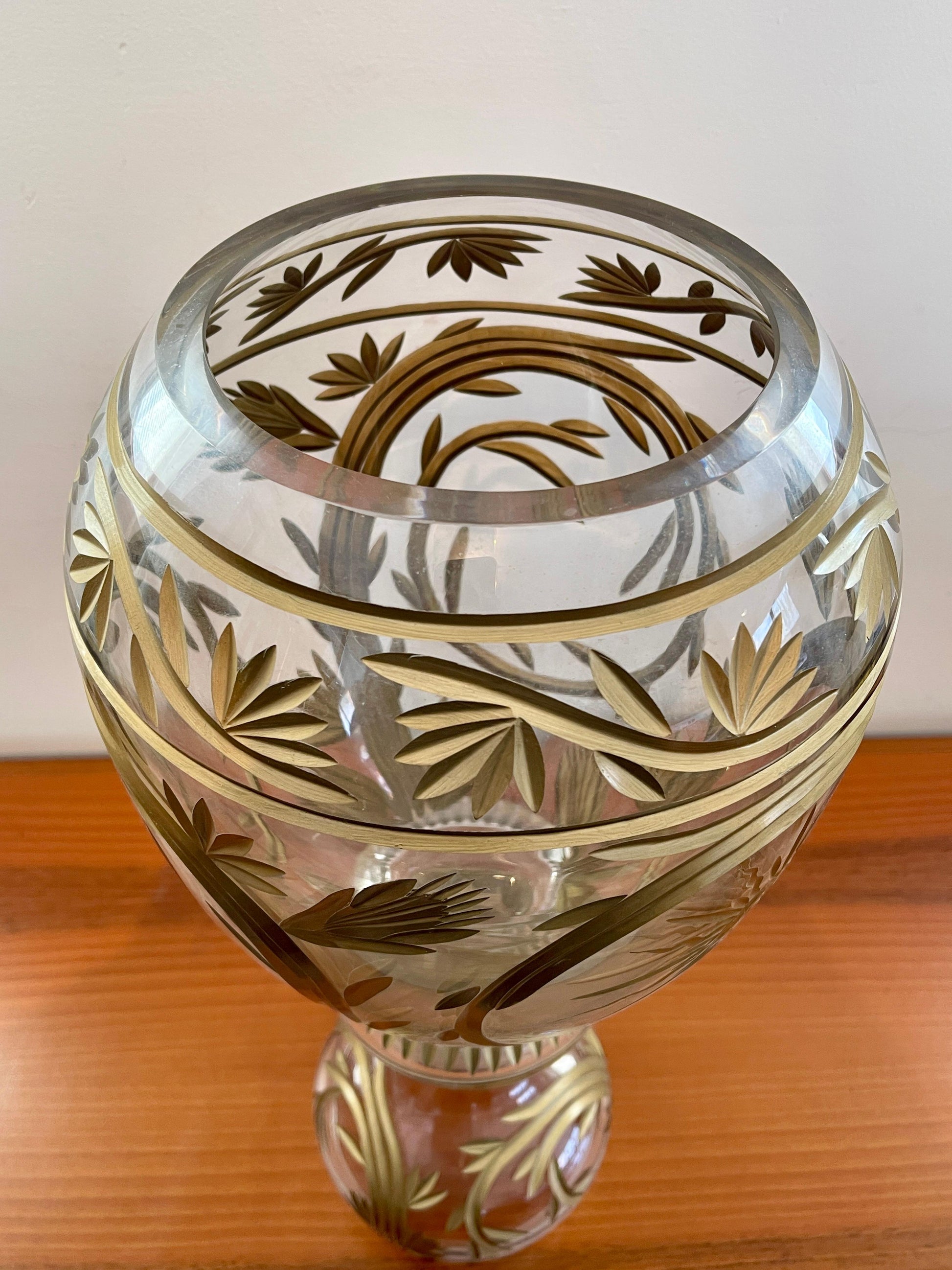 Coppa vaso in cristallo stile francese anni '90