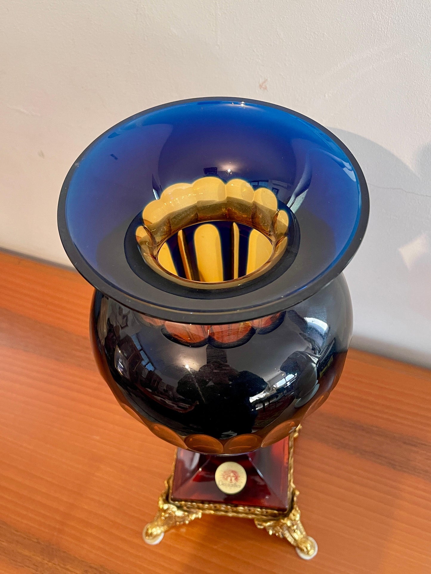 Vaso anfora in cristallo stile versailles anni '90 italia