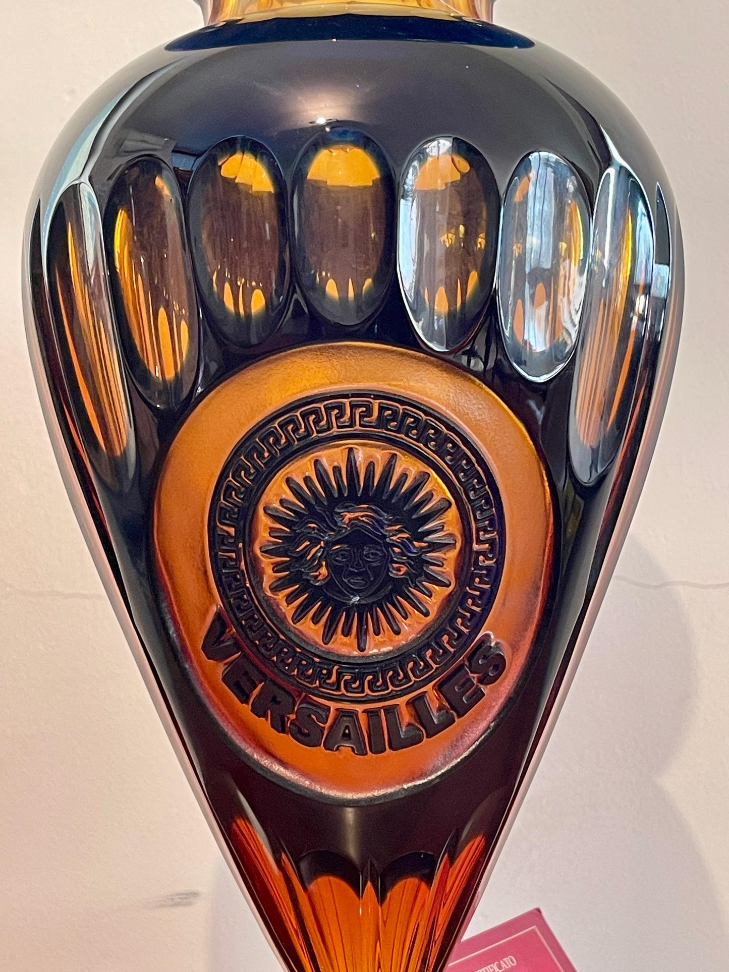 Vaso anfora in cristallo stile versailles anni '90 italia