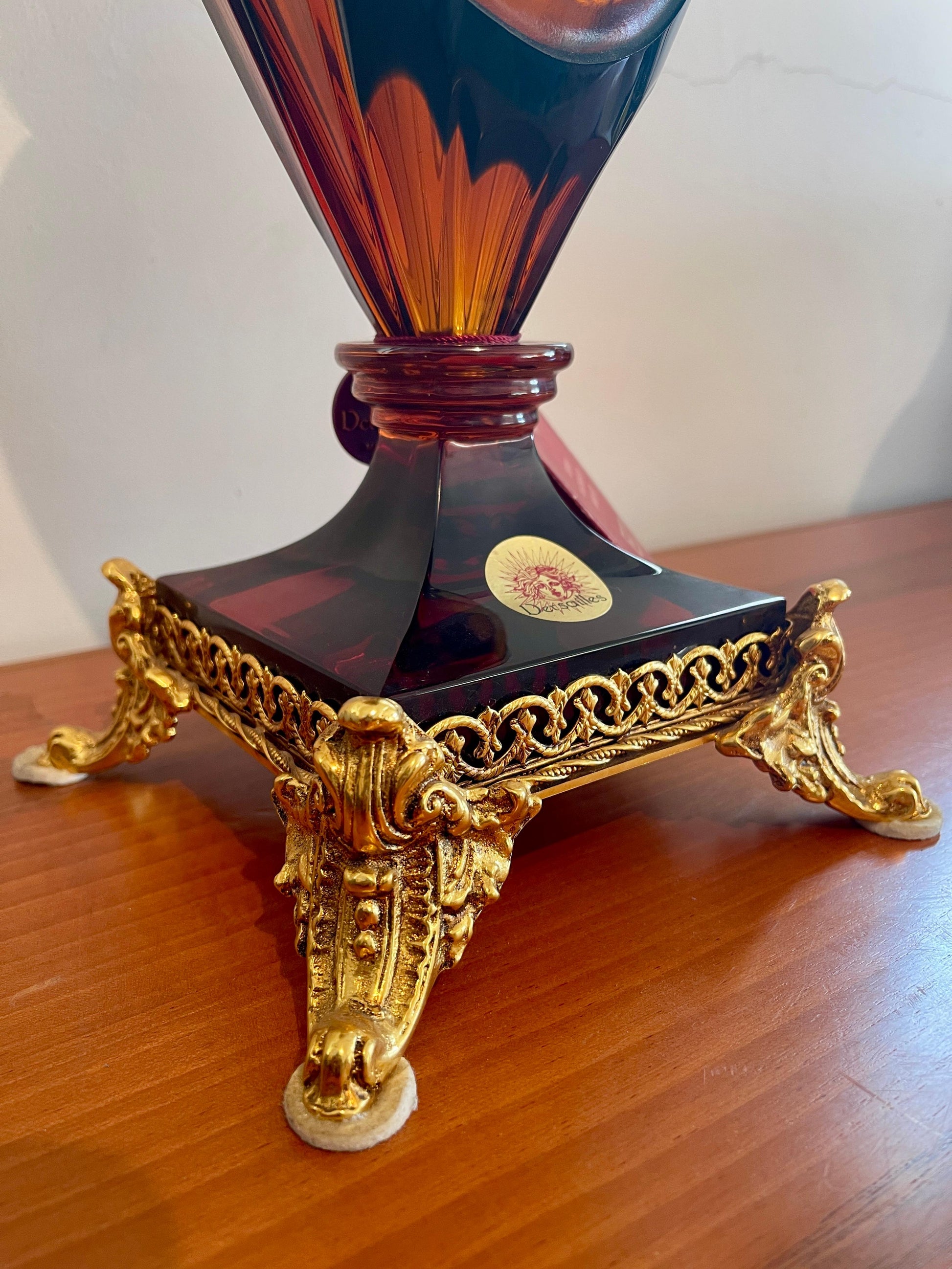 Vaso anfora in cristallo stile versailles anni '90 italia