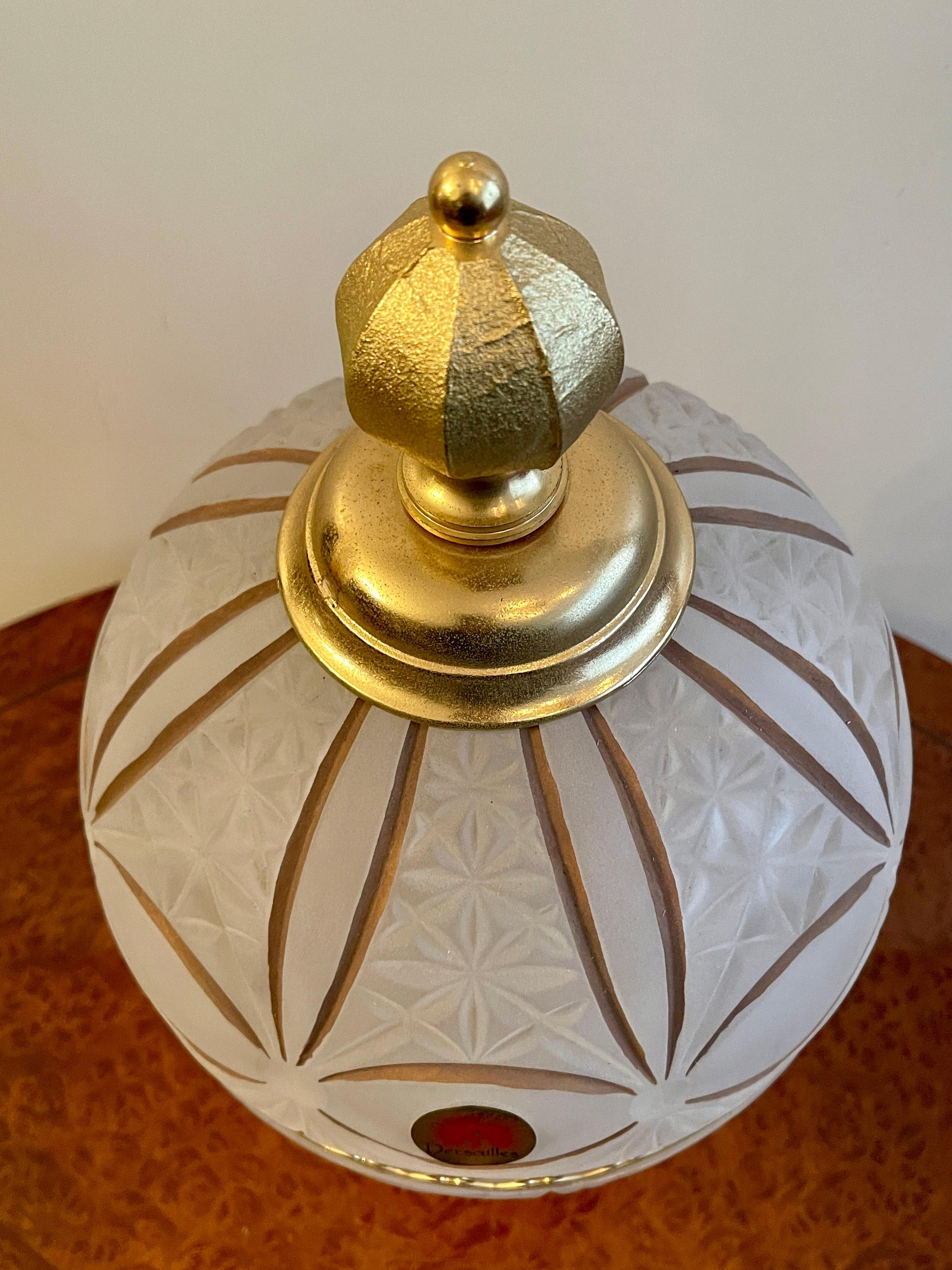 Coppa italiana in vetro fumé e bronzo dorato anni '80