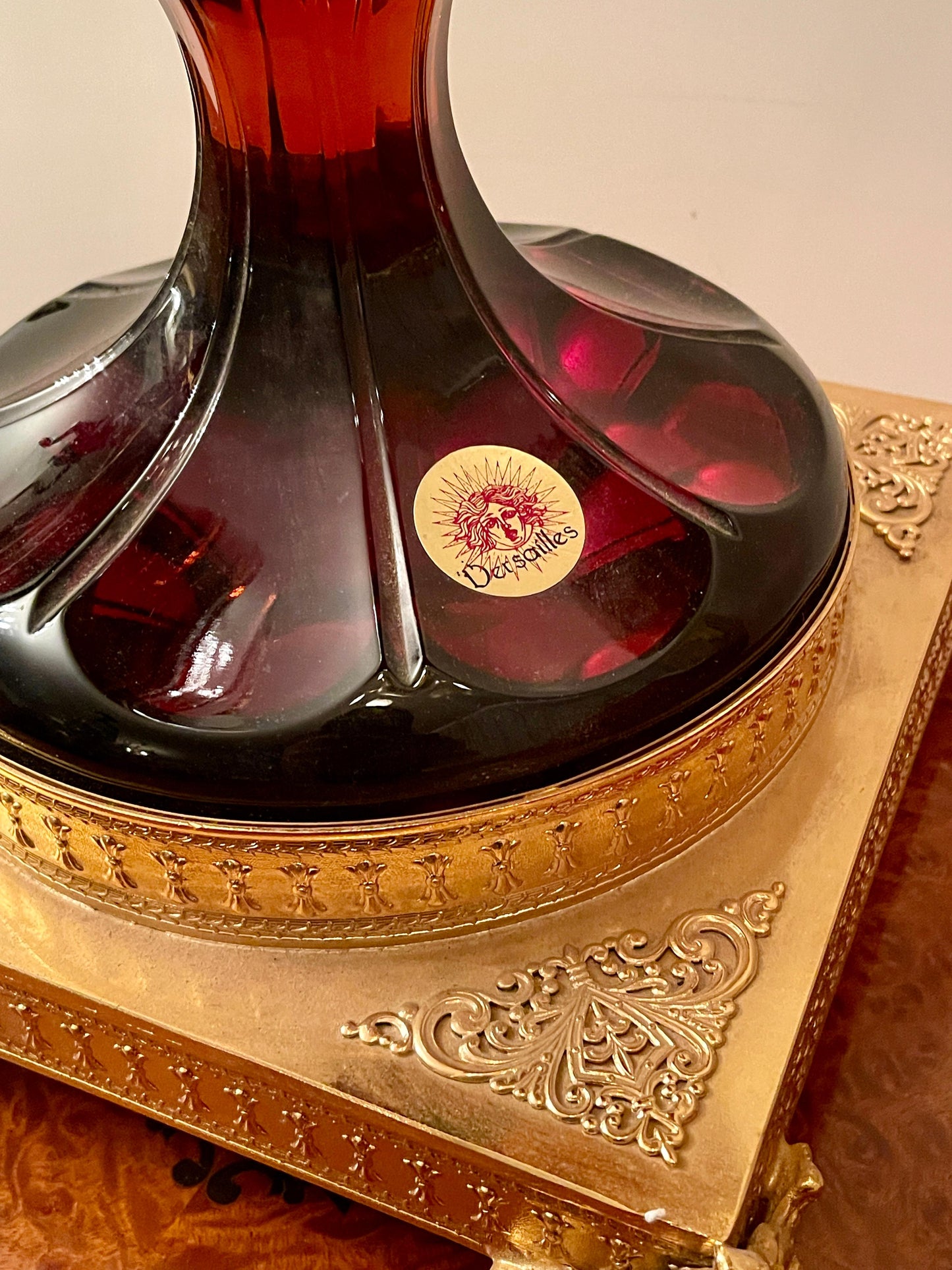 Grandiosa Anfora in cristallo e bronzo dorato florentine italian XX secolo