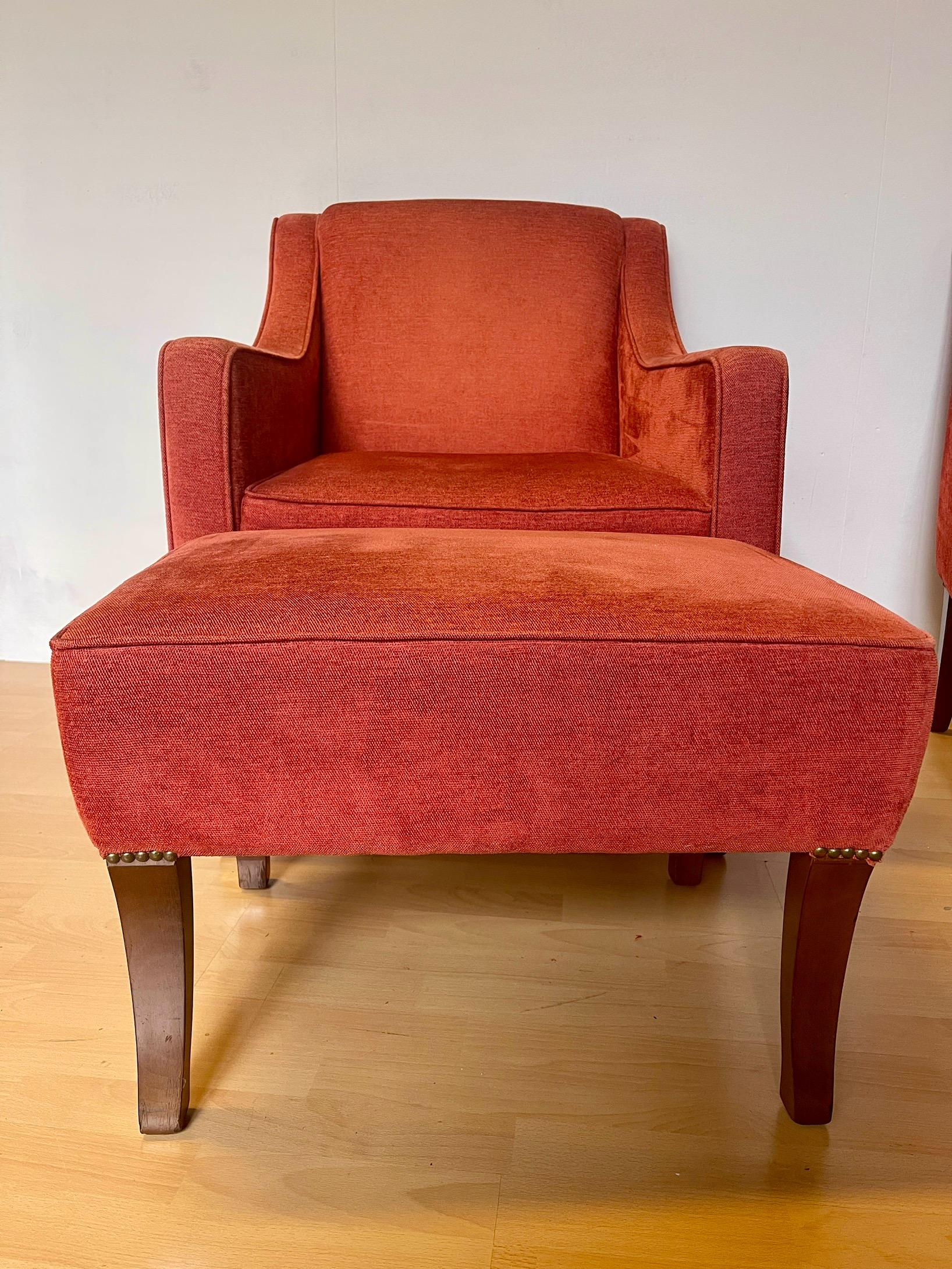 Set due poltrono velluto rosso e tavolo basso in legno italian anni '98