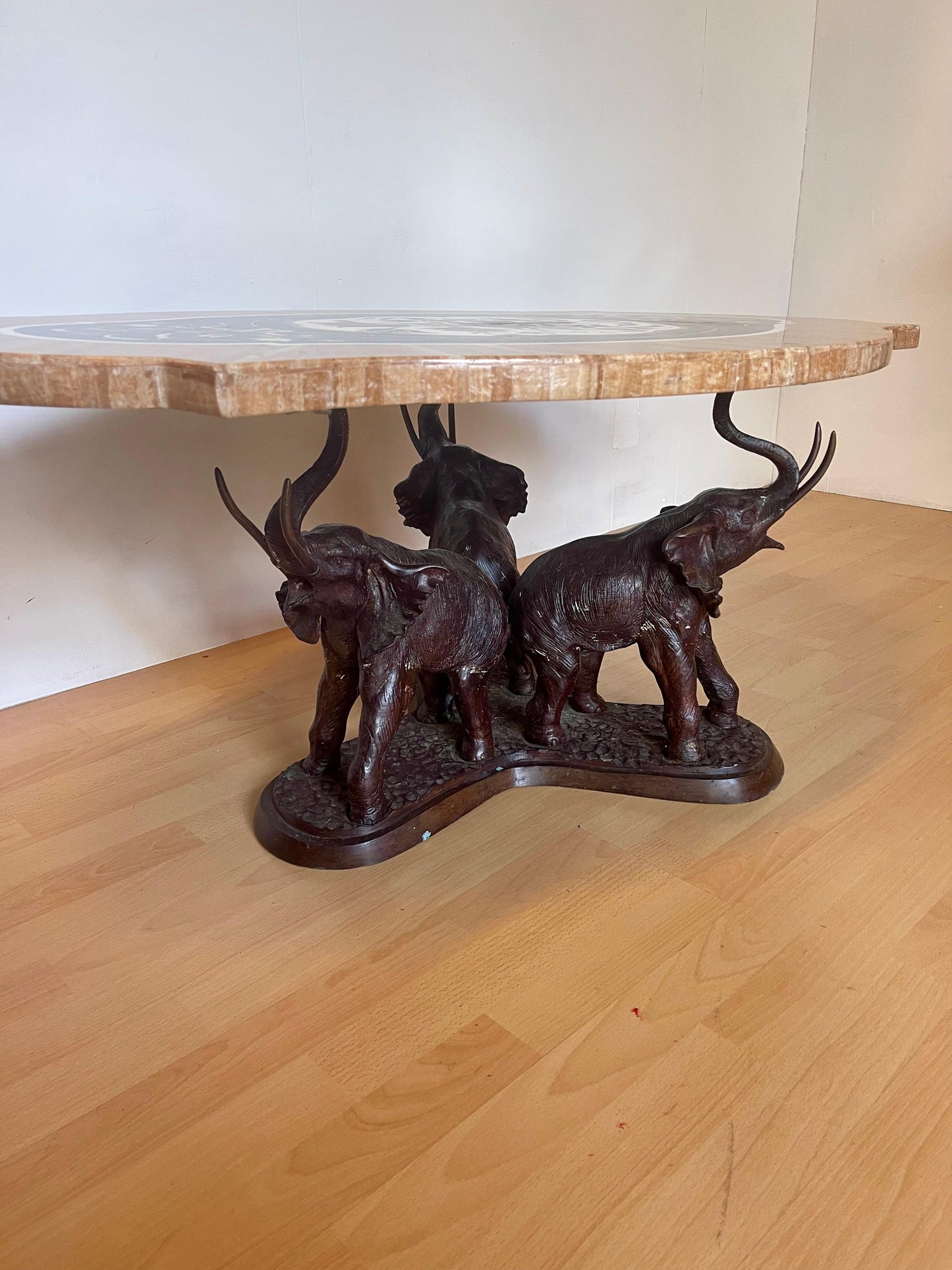Esclusivo Tavolo Elephant marmo e bronzo vintage anni 90