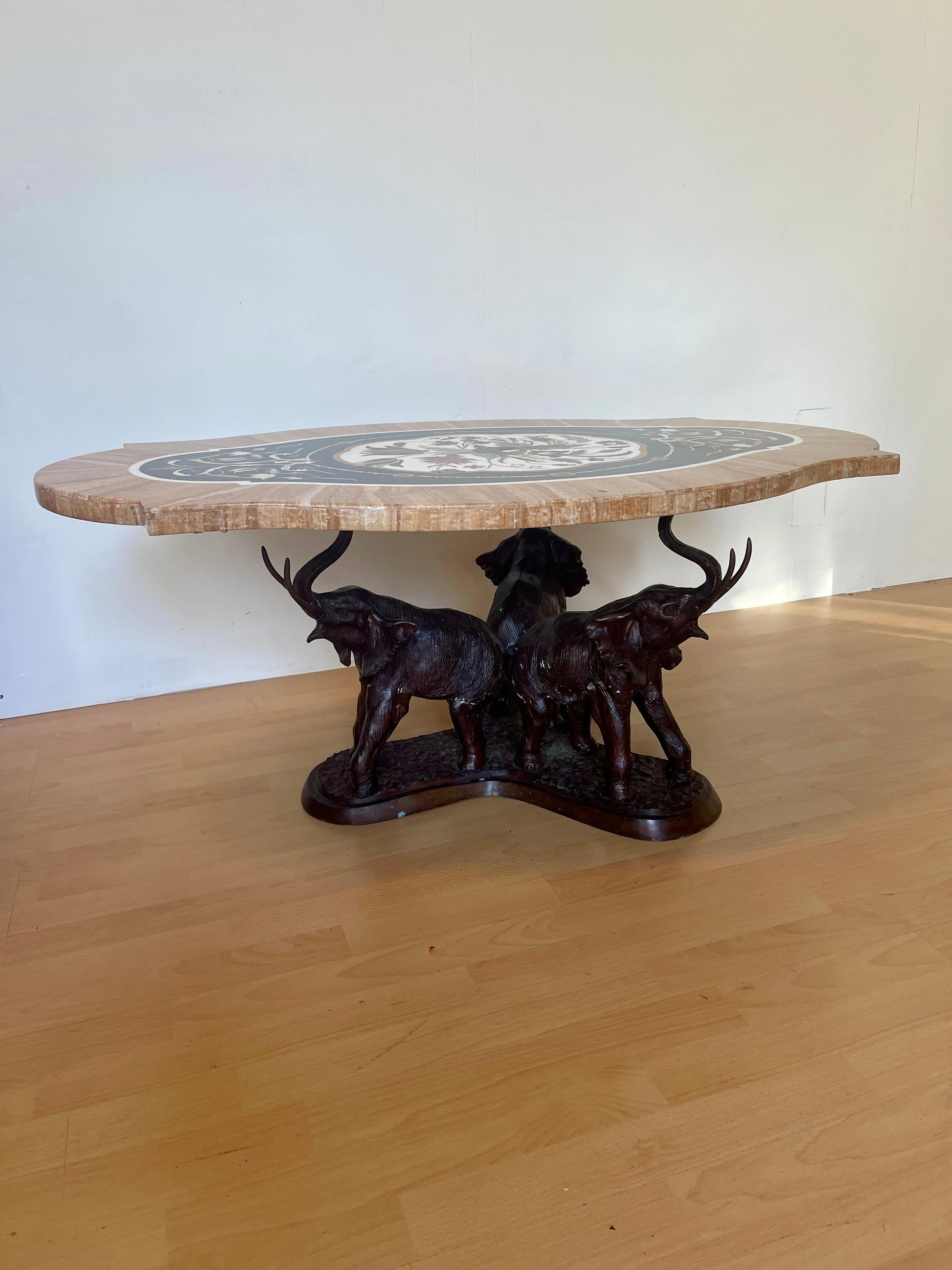 Esclusivo Tavolo Elephant marmo e bronzo vintage anni 90