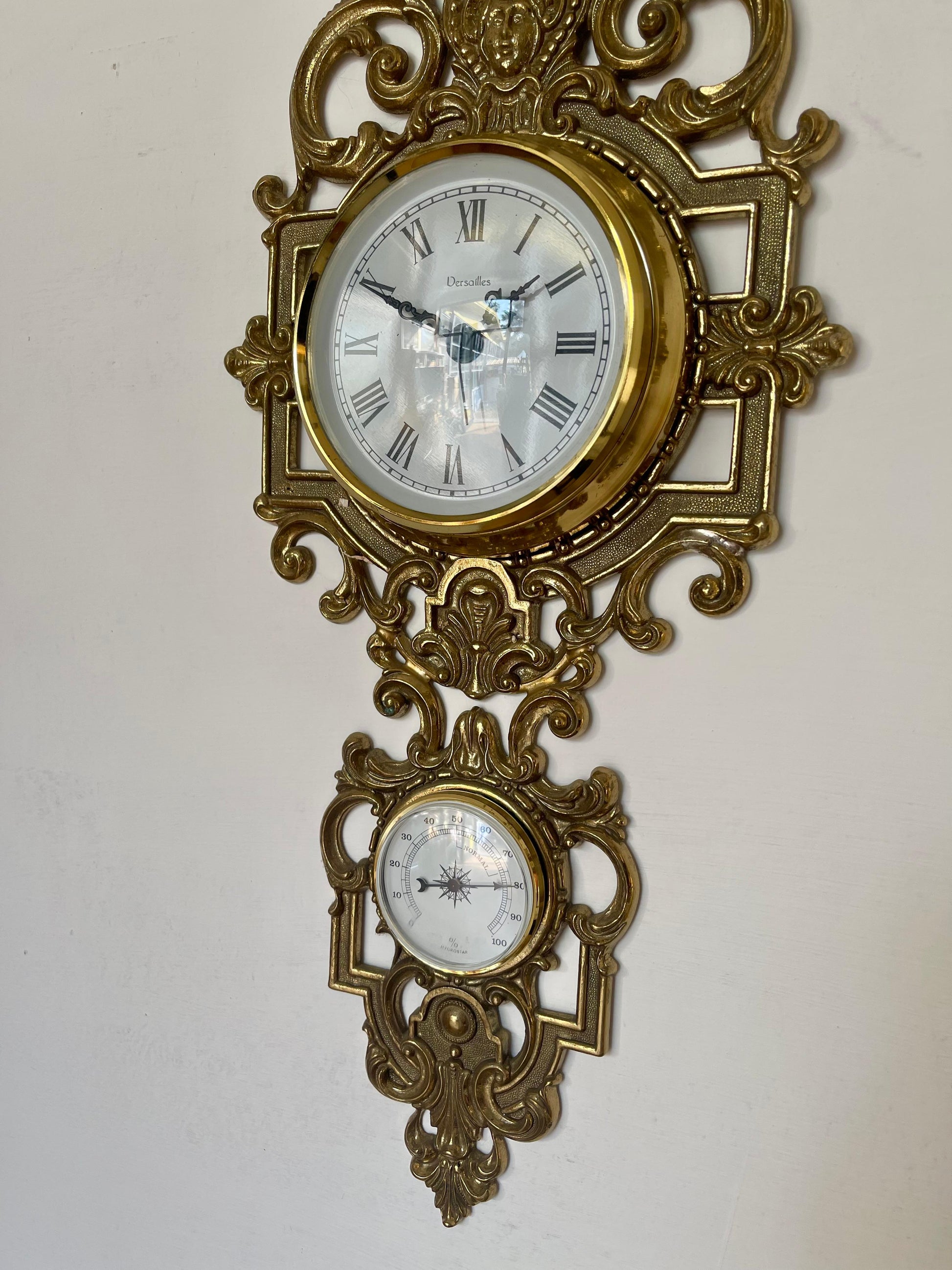 Bellisimo Orologio con barometro in ottone anni 2000 - Nuovo