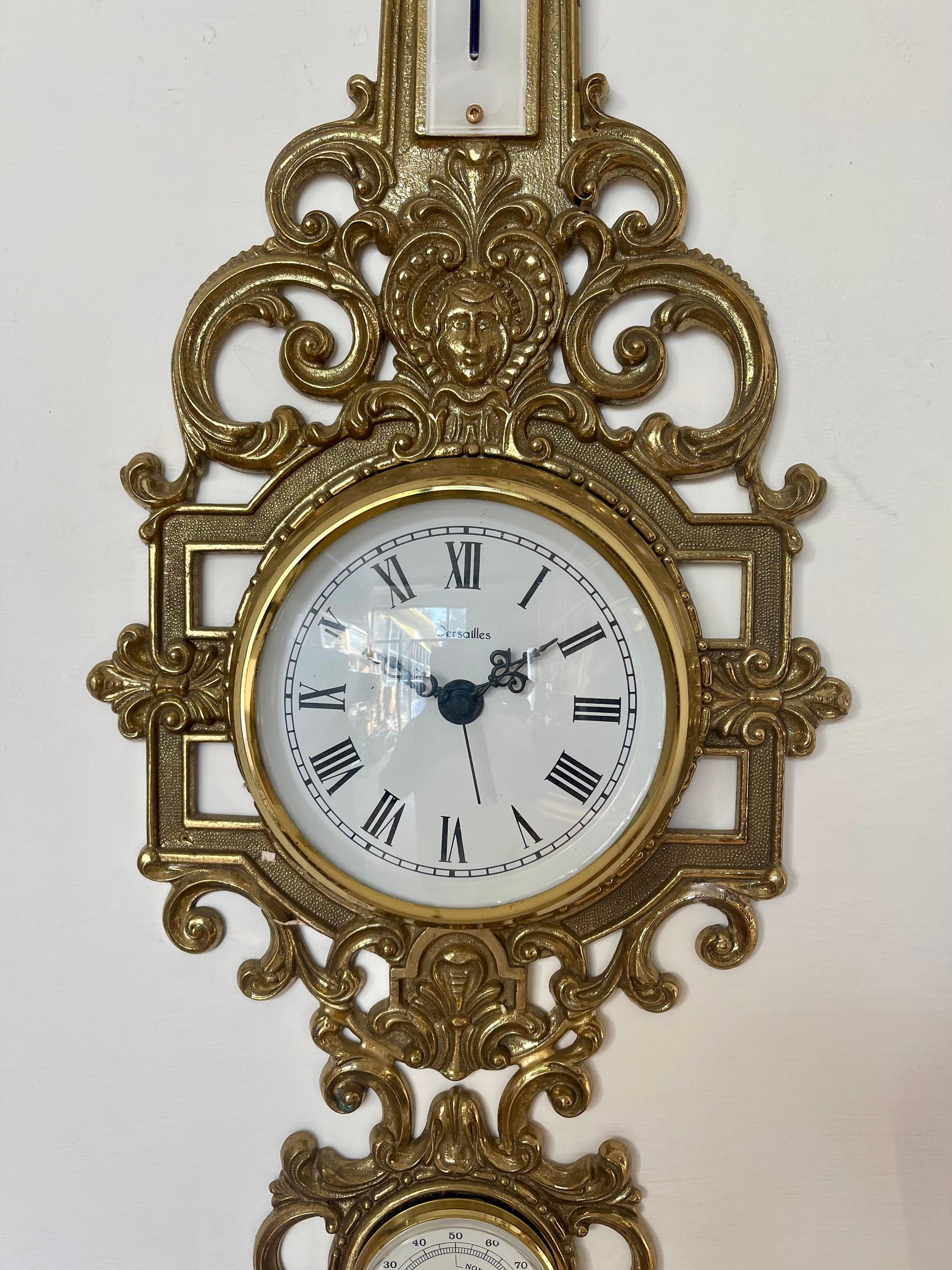 Bellisimo Orologio con barometro in ottone anni 2000 - Nuovo