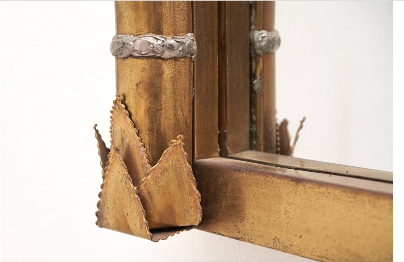 Favoloso pezzo esclusivo di specchio con palma illuminata della Maison Jansen