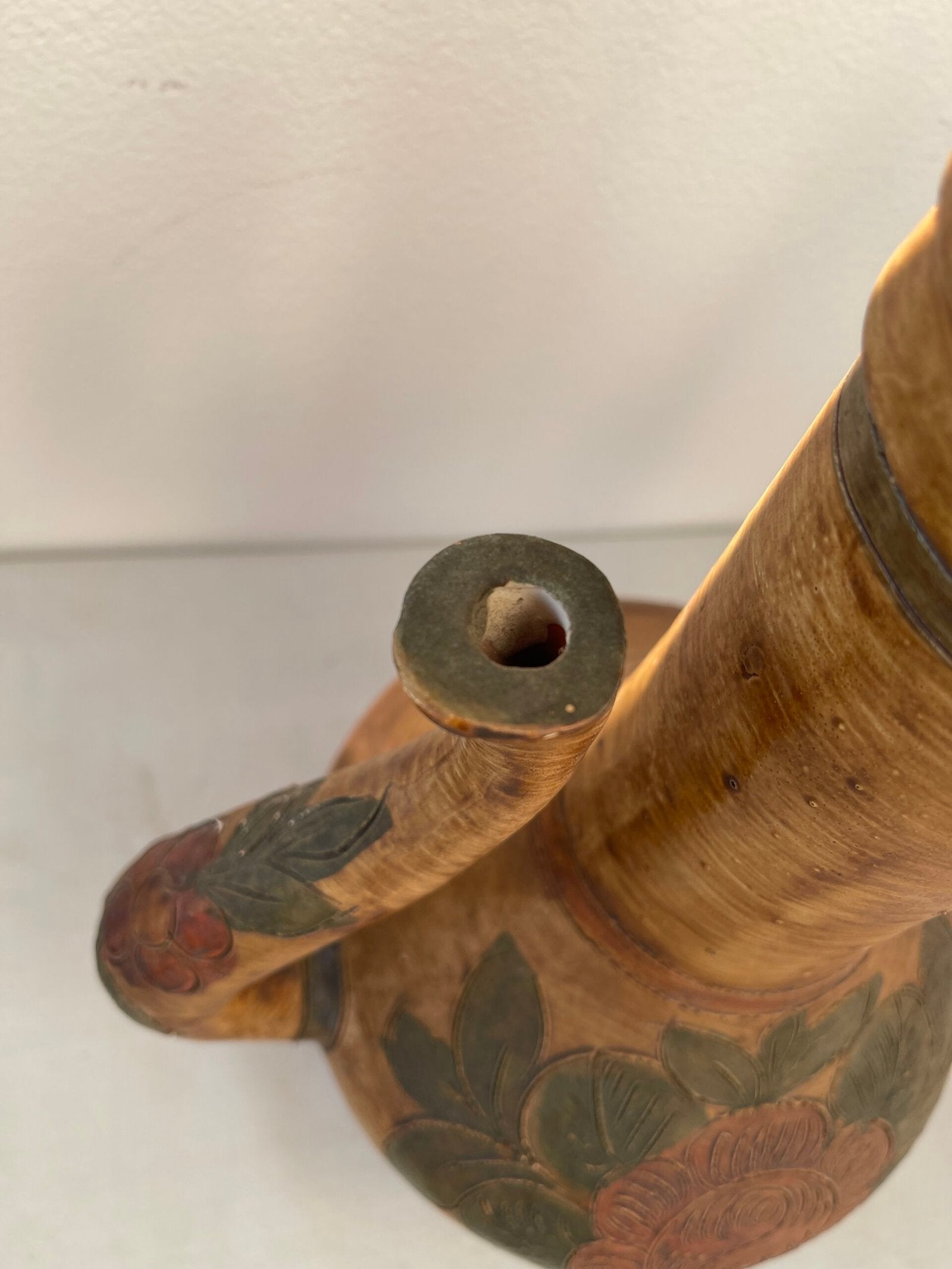 Brocca Decorativa in Terracotta Dipinta a Mano – Stile Rustico / Folk Art