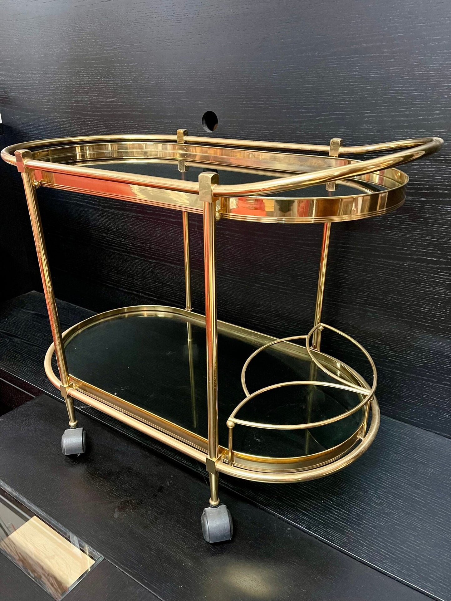 Carrello bar in ottone italiano anni '90