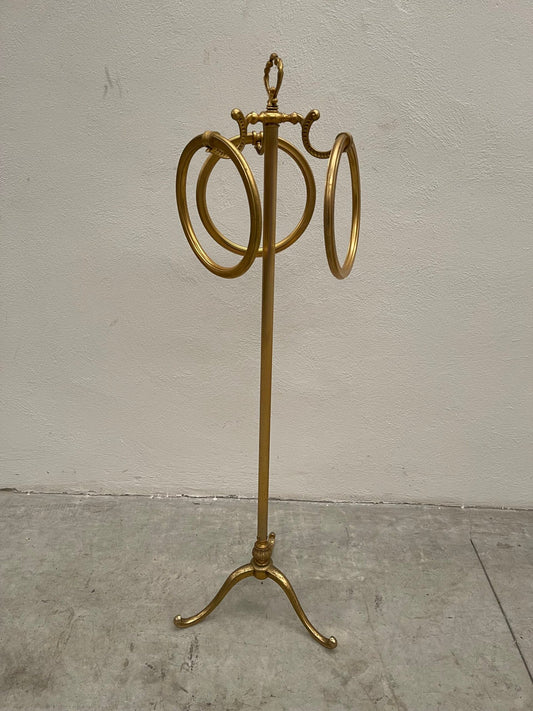 Lussuoso portasciugamani italiano in ottone degli anni 80