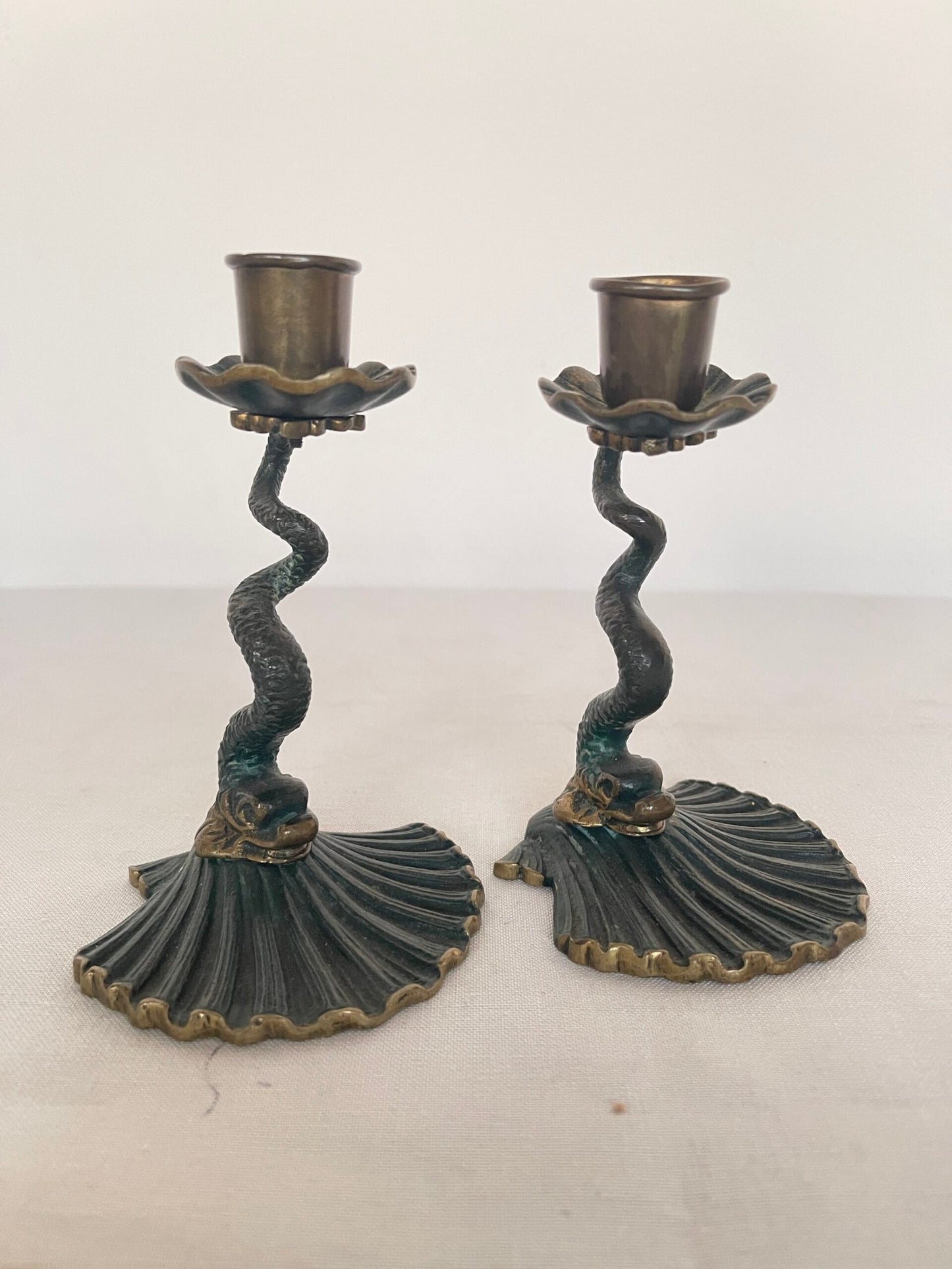 Serpente di Luce: Coppia di portacandele in stile vintage
