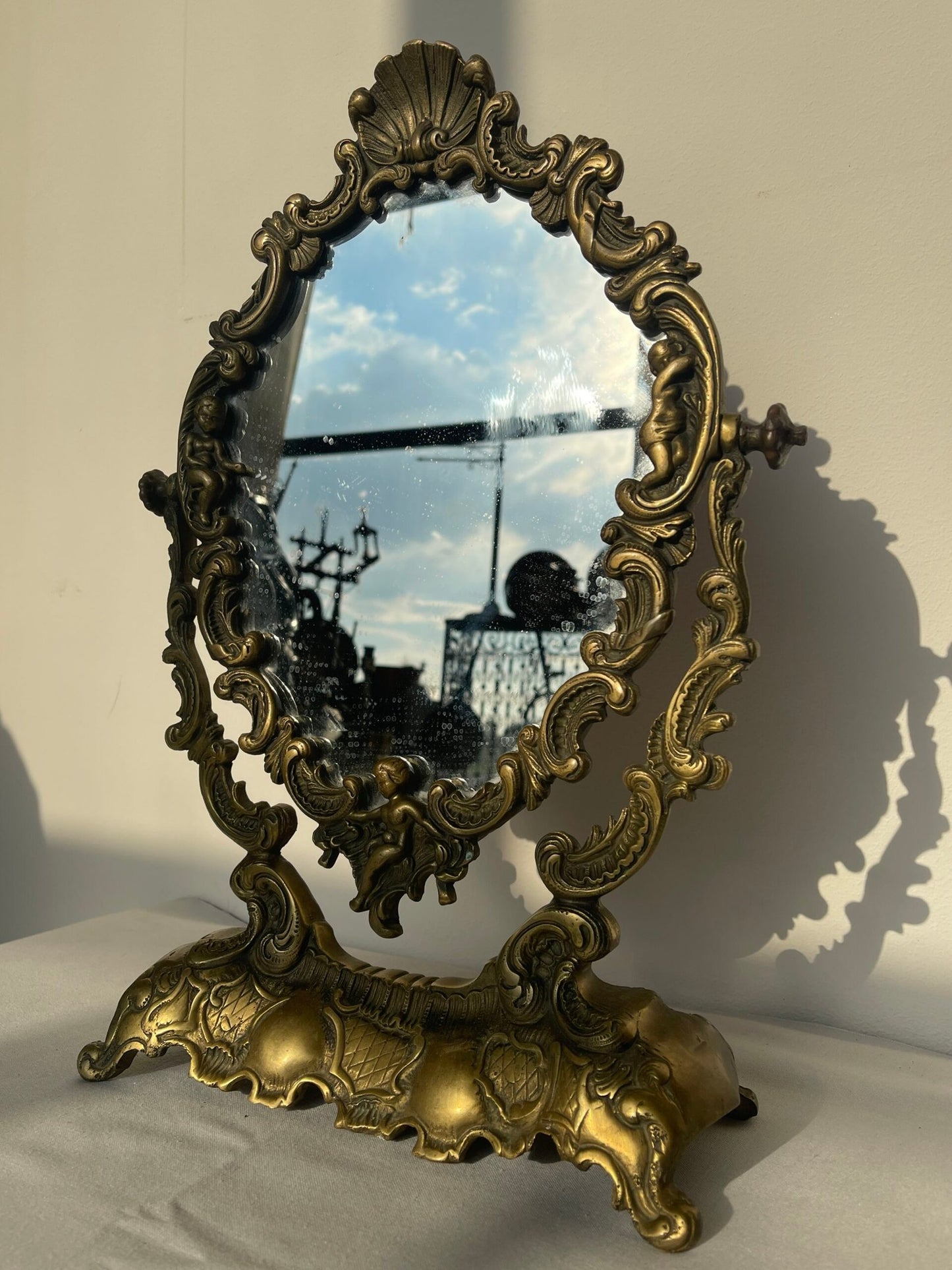 Specchio da Tavolo Rococò in Bronzo