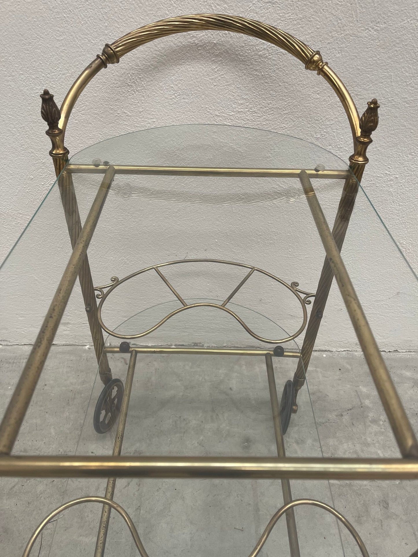 Raro carrello bar in ottone italiano anni '50