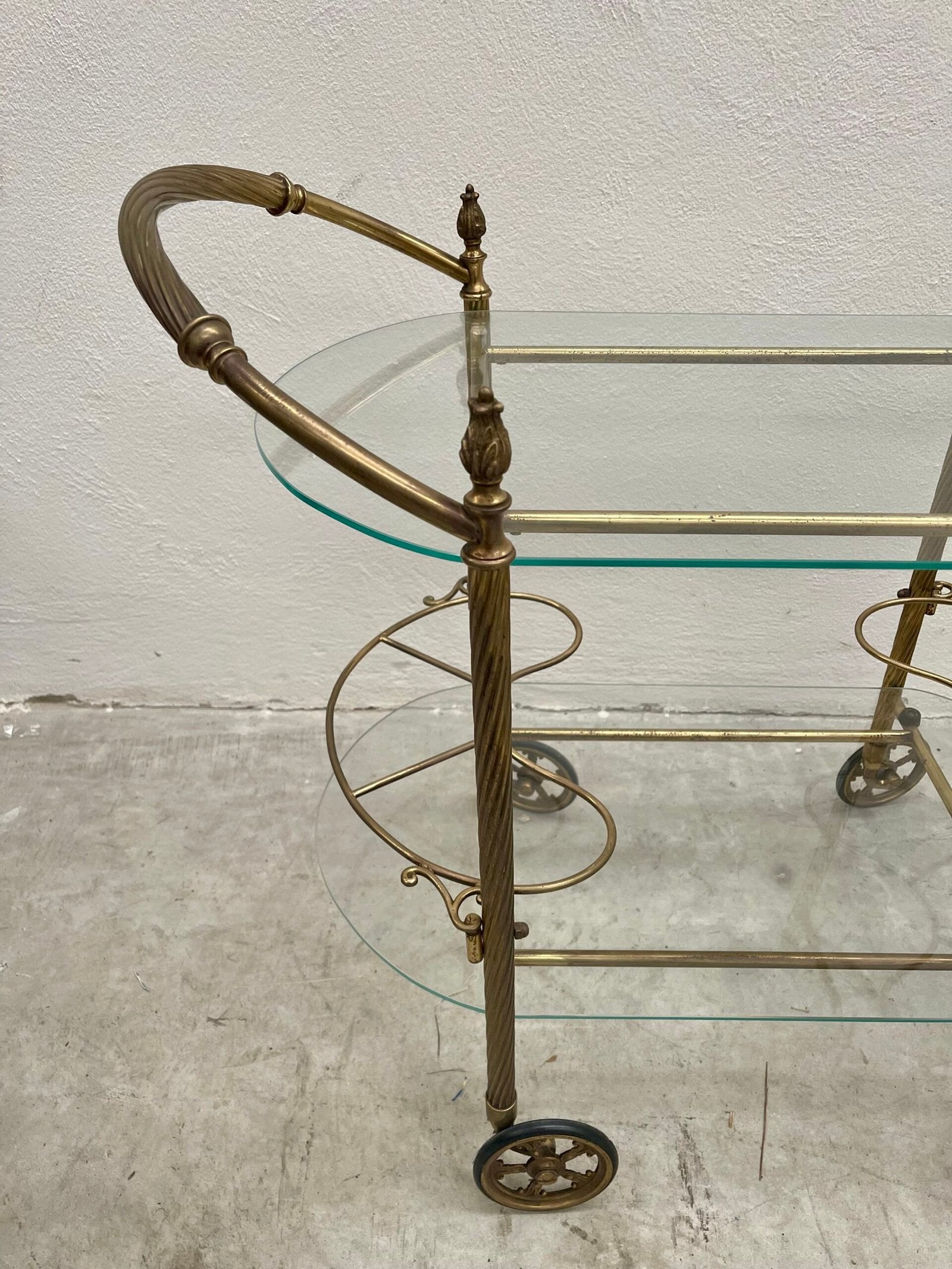 Raro carrello bar in ottone italiano anni '50