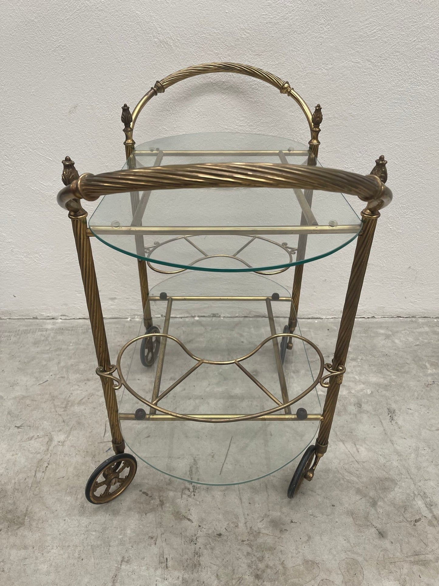 Raro carrello bar in ottone italiano anni '50