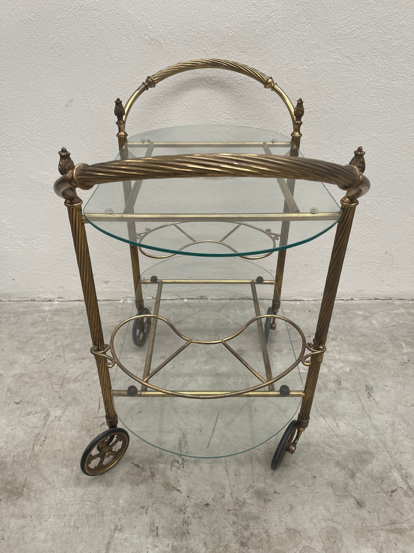 Raro carrello bar in ottone italiano anni '50