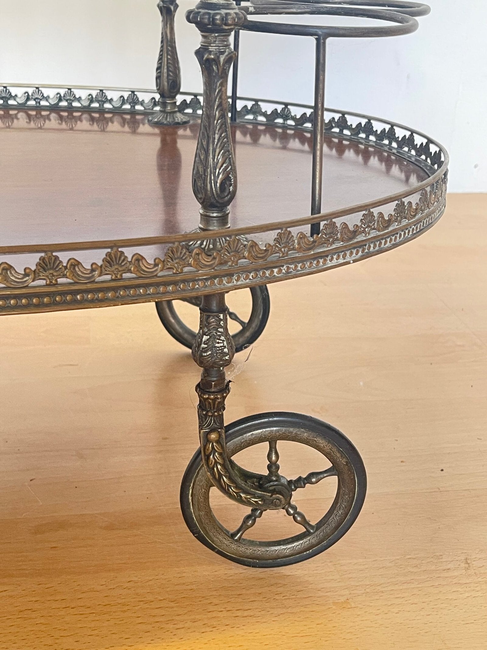 Carrello da Servizio vintage in Ottone e Legno - «Grand Époque»
