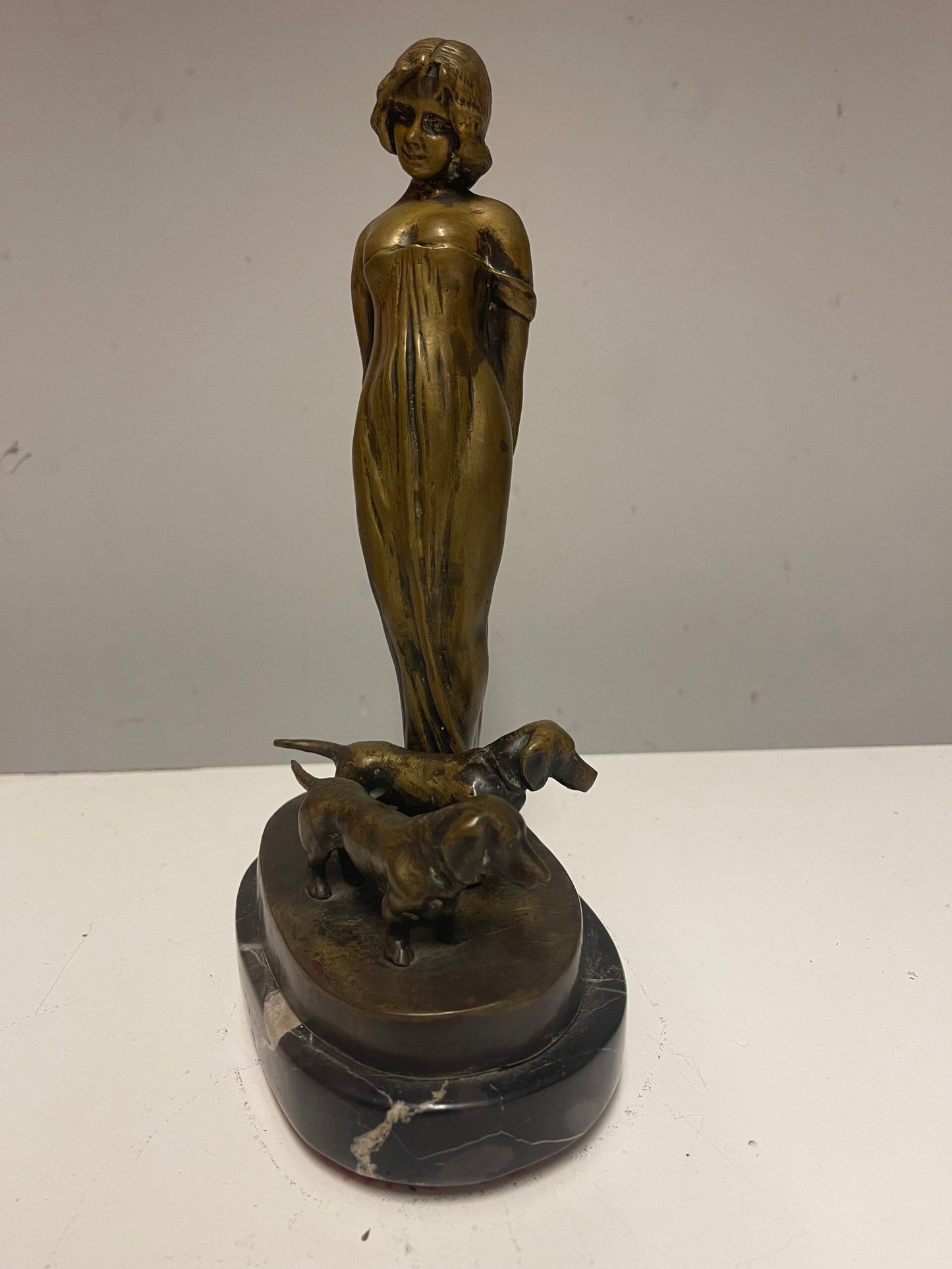 Scultura in Bronzo Patinato Art Déco