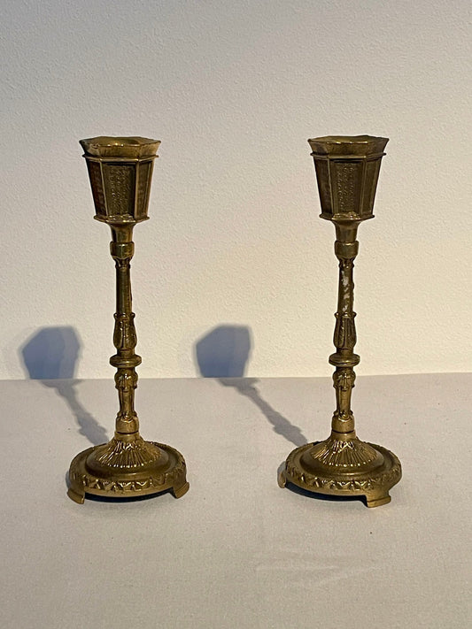 Coppia di Candelieri in Ottone - Stile Neoclassico