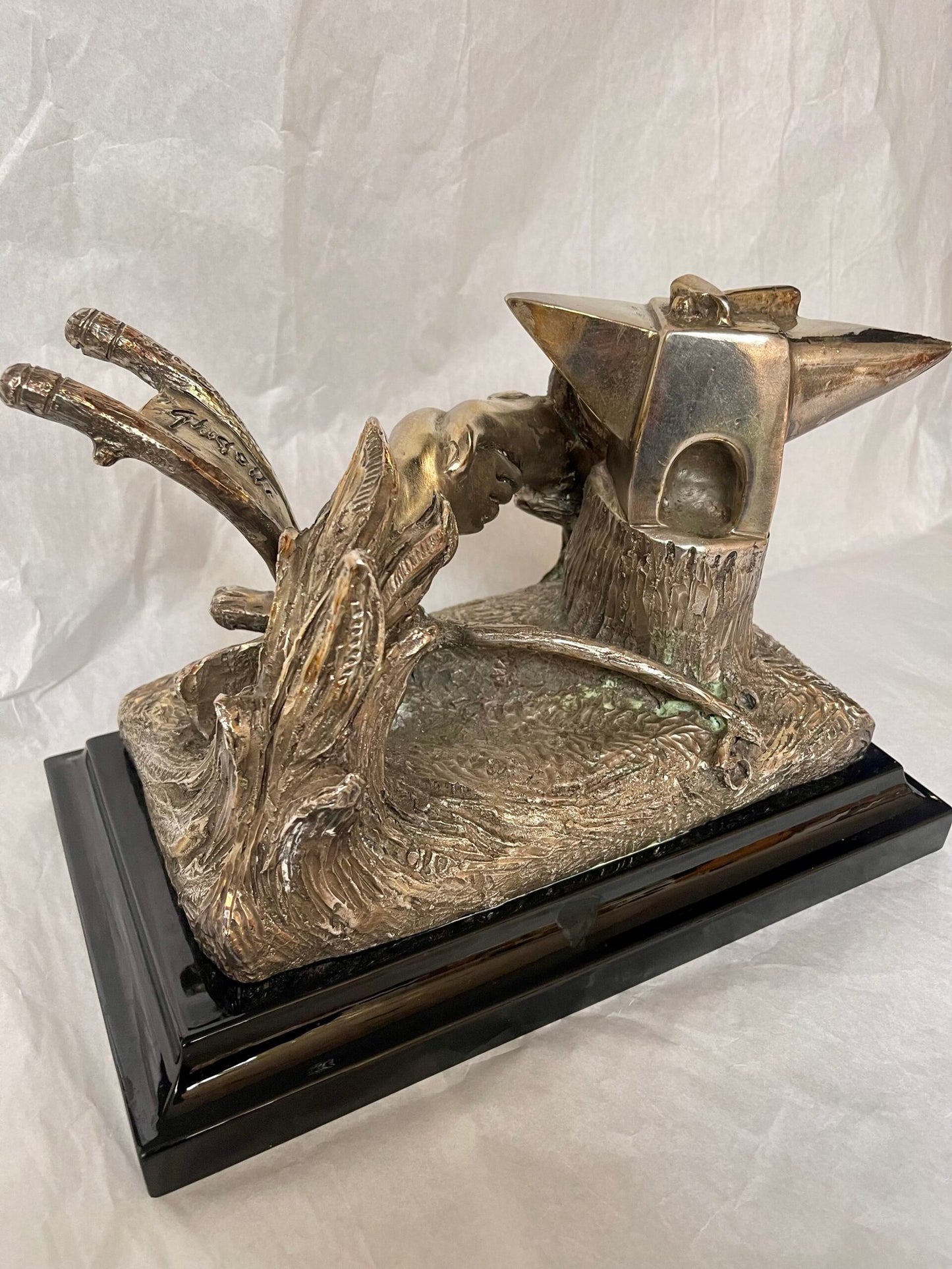 Scultura in Bronzo su Base in Marmo – “La Stretta di Mano” di G. Ruggeri