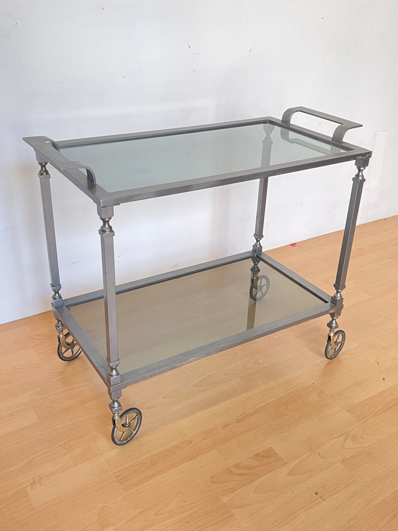 Carrello da Servizio in Metallo e Vetro, anni 90 – Design Industriale vintage