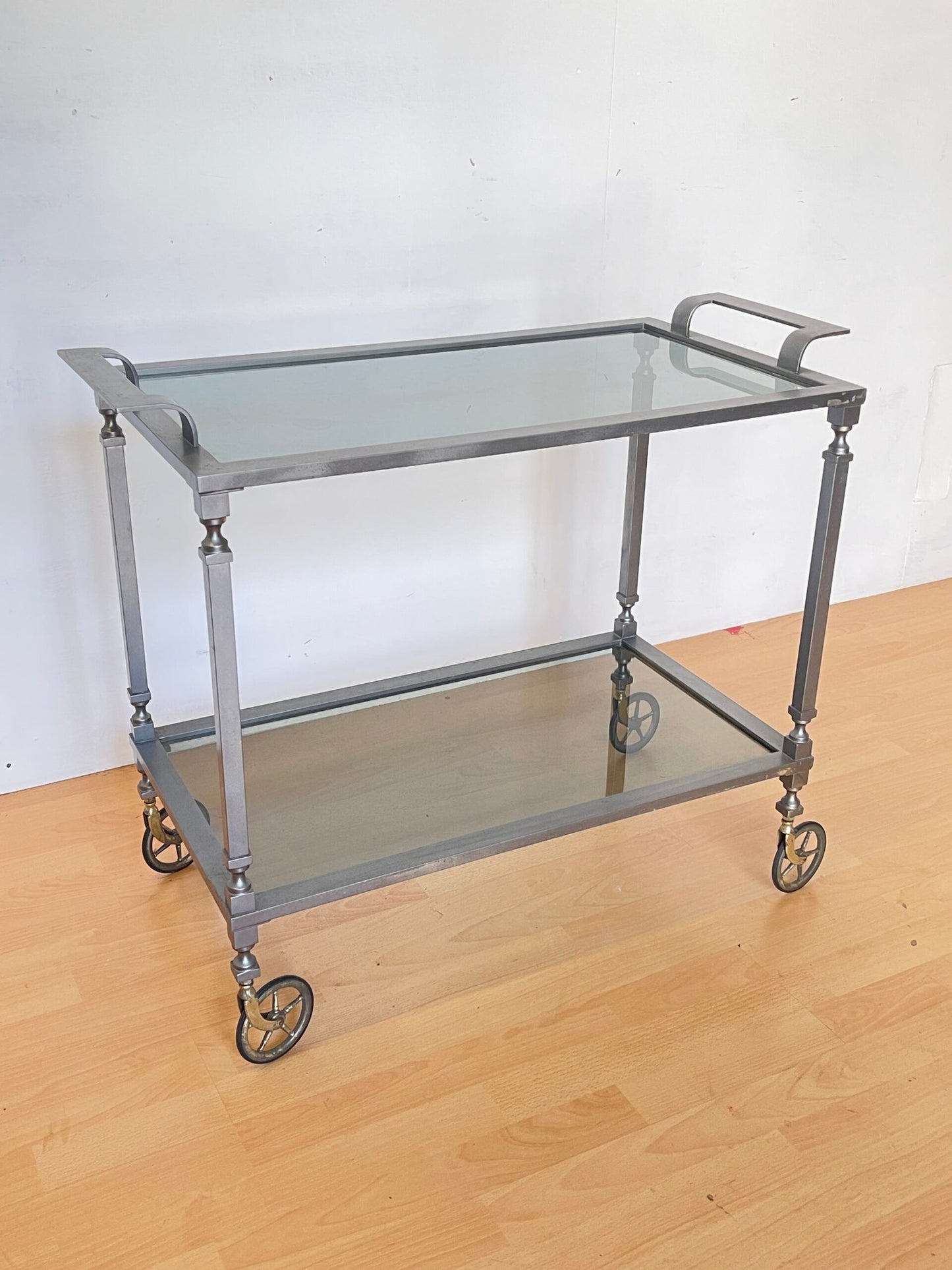 Carrello da Servizio in Metallo e Vetro, anni 90 – Design Industriale vintage