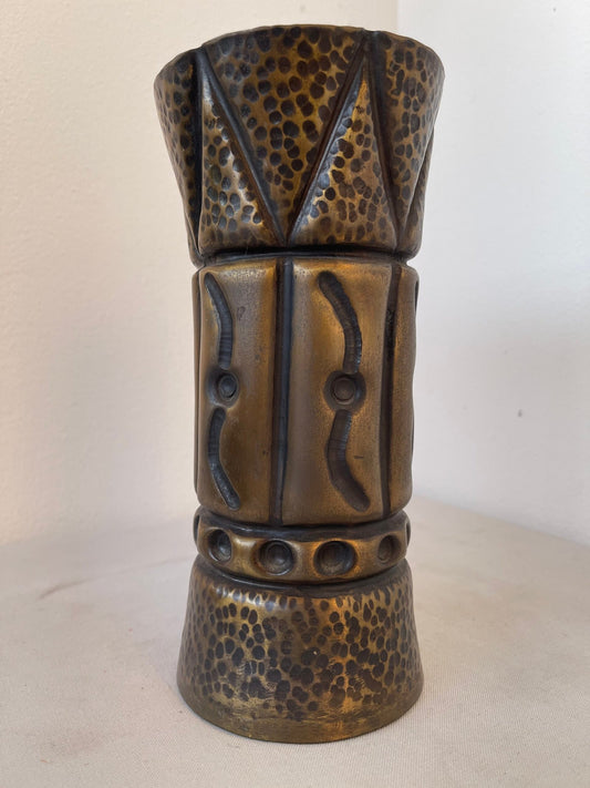 Vaso Decorativo in Ottone Battuto – Artigianato Etnico / Vintage