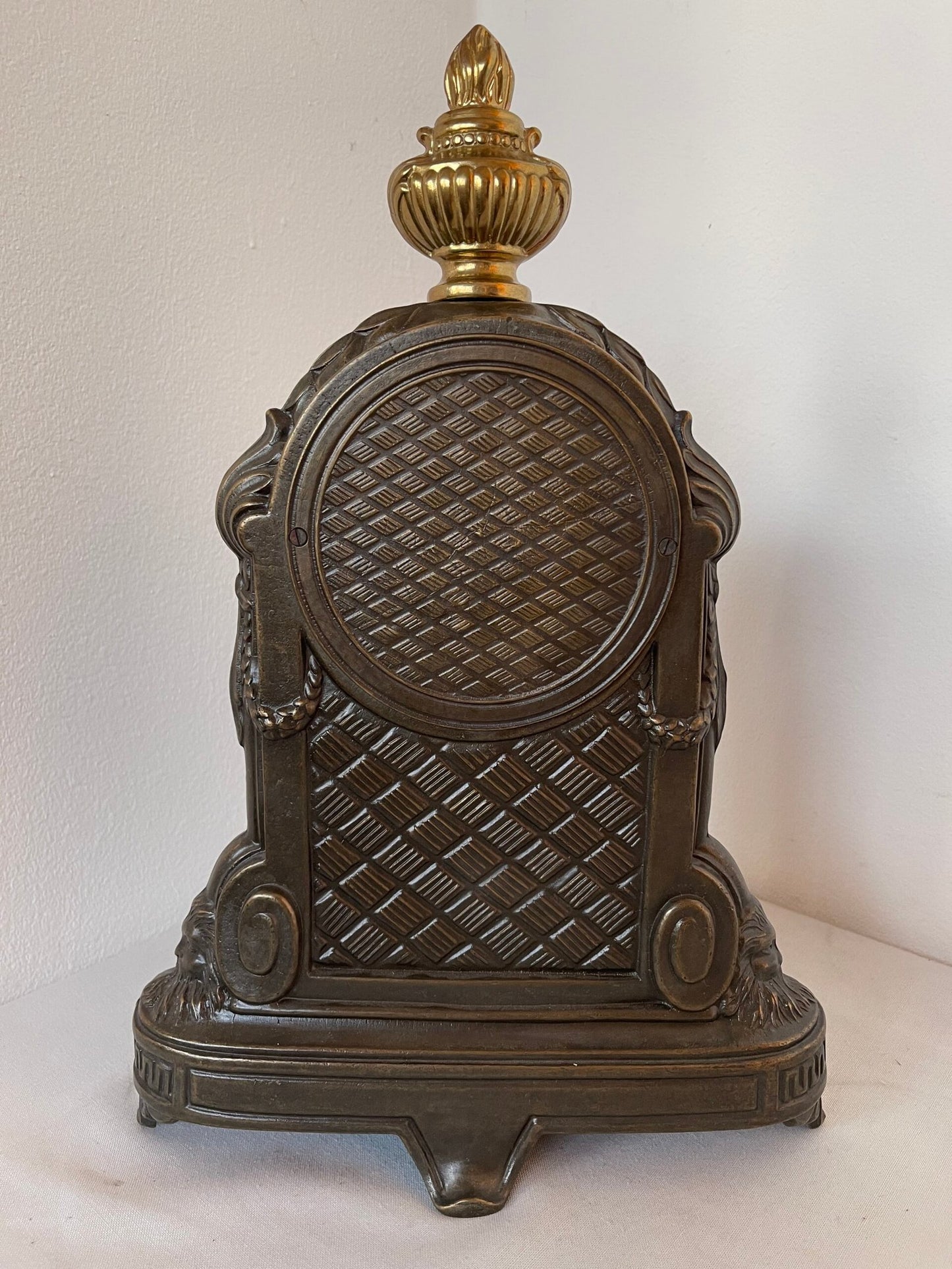 orologio da Camino Antico in Bronzo e Ottone - stile Impero