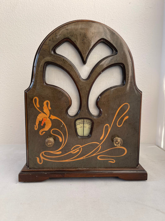 Radio Vintage in Stile Retrò Art Déco – Pezzo Decorativo da Collezione