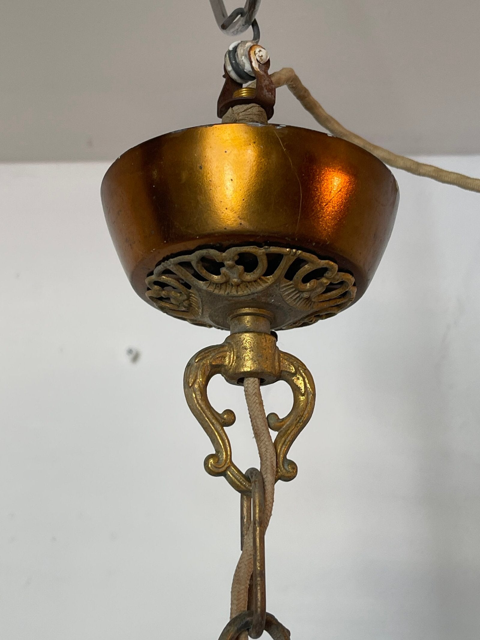 Lampario a Gocce in Ottone e Crystal - 6 Luci