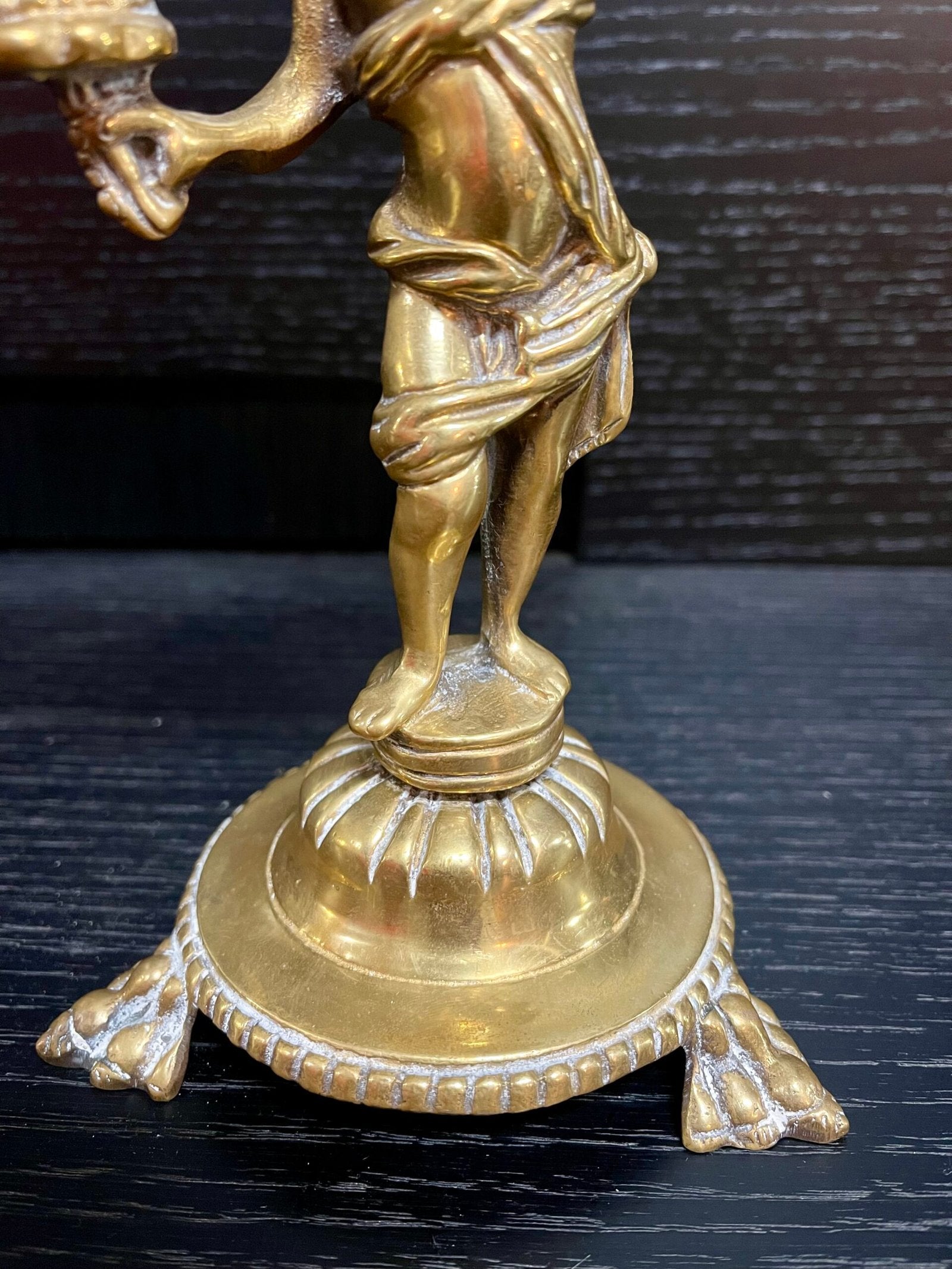 Candelieri in bronzo putti a 2 fiamme francese XIX secolo