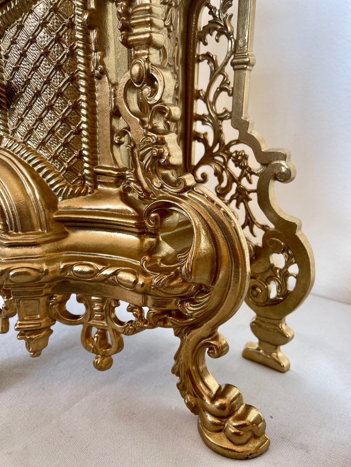 Set orologio da Caminetto con Candelabri - stile Barocco in Bronzo Dorato